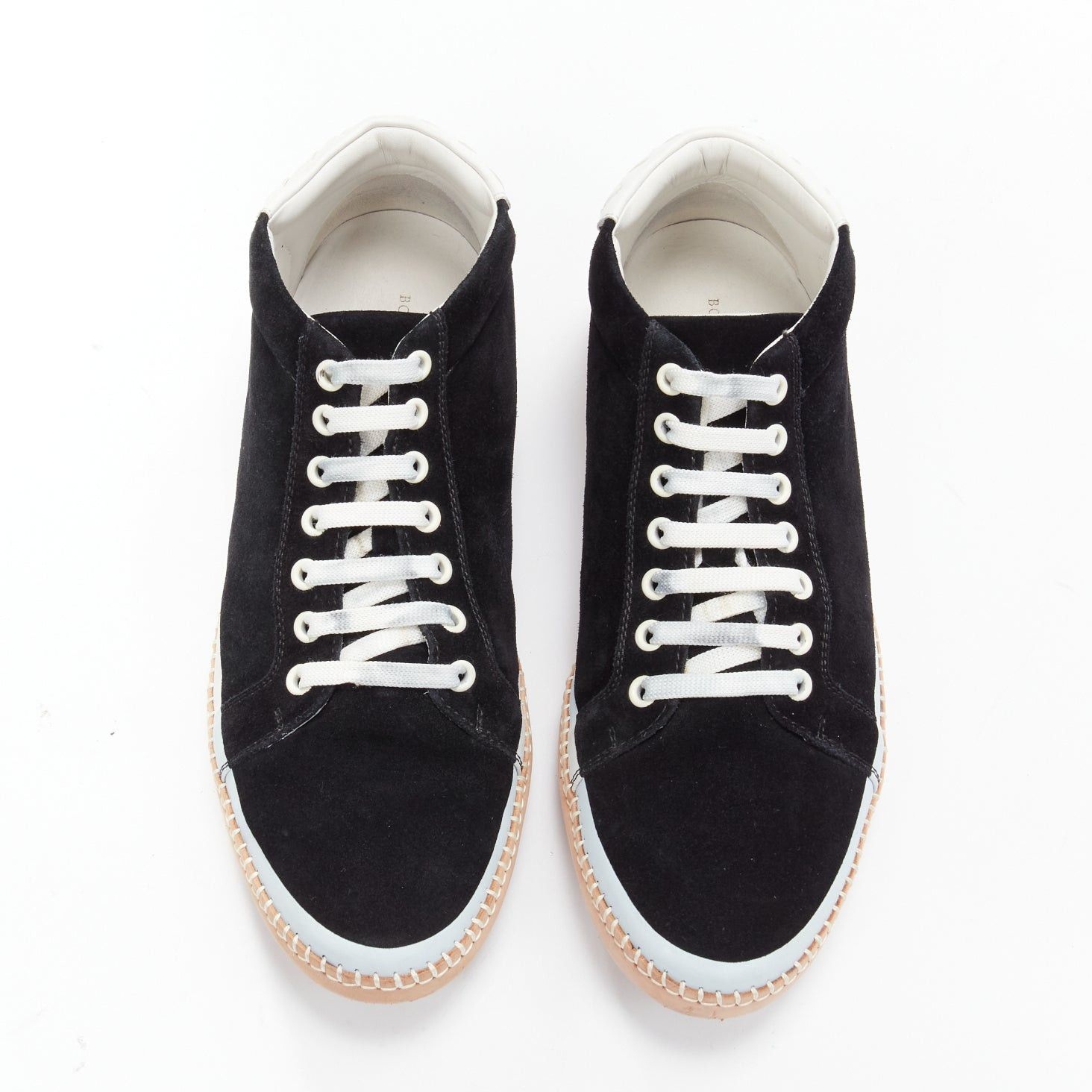 Bottega Veneta BOTTEGA VENETA Spritz black suede white overstitch mid sneakers EU40 Size US 7 / EU 40 - 3 Thumbnail