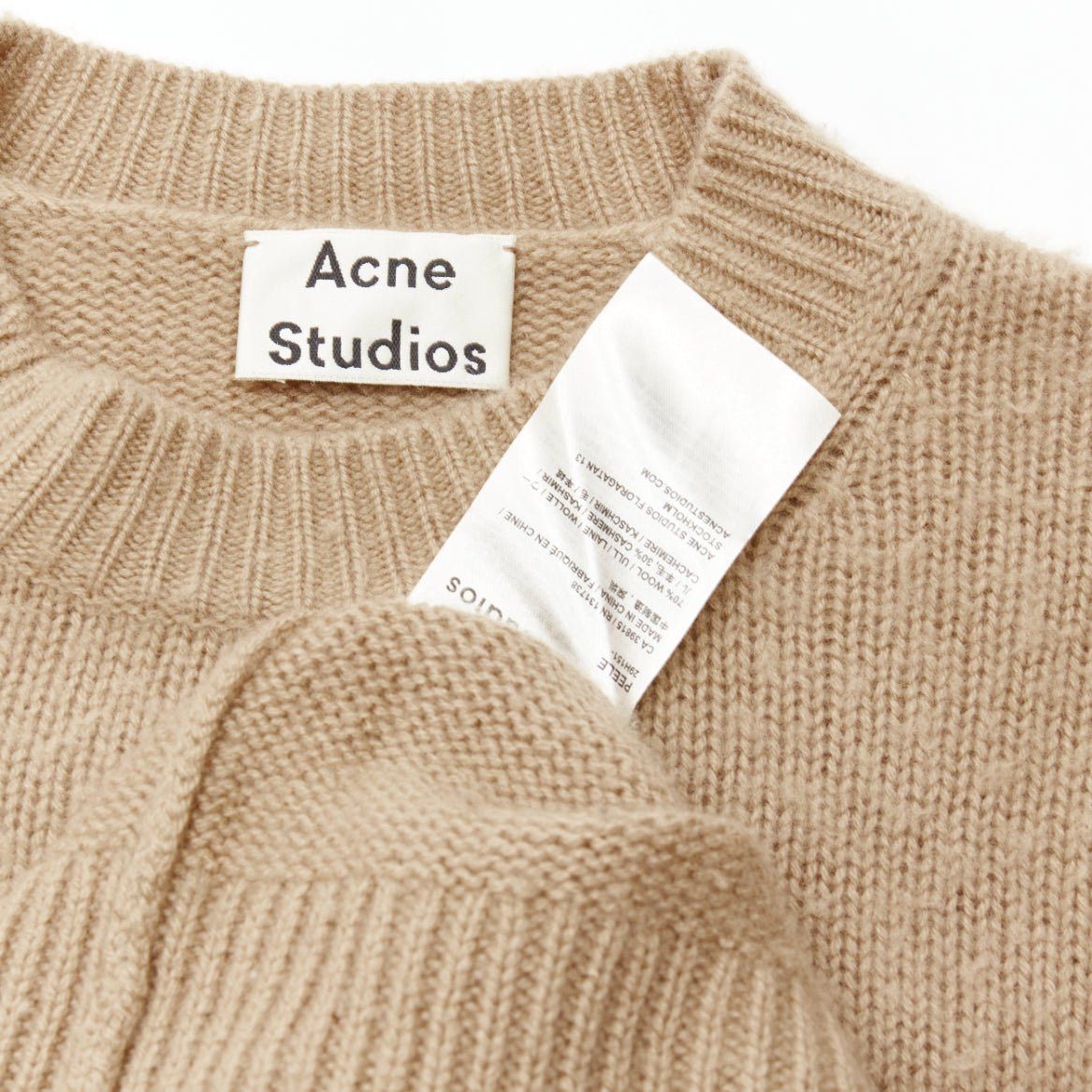 Acne Studios ACNE STUDIOS Peele beige wool cashmere brushed crew neck sweater S Size US S / EU 44-46 / 1 - 8 Thumbnail