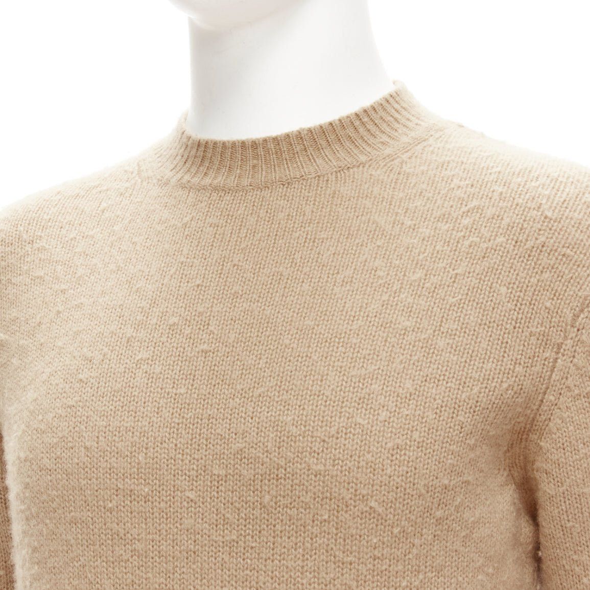 Acne Studios ACNE STUDIOS Peele beige wool cashmere brushed crew neck sweater S Size US S / EU 44-46 / 1 - 2 Thumbnail
