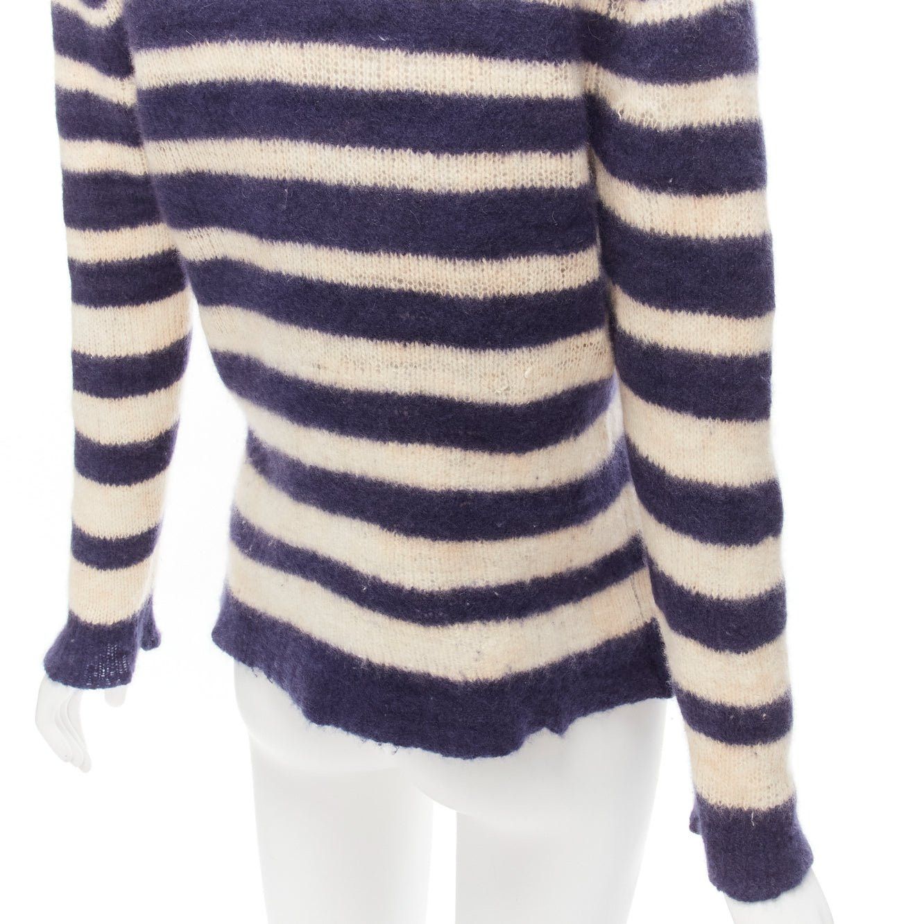 The Elder Statesman THE ELDER STATESMAN 100% cashmere navy cream nautical stripes sweater S Size S / US 4 / IT 40 - 7 Thumbnail