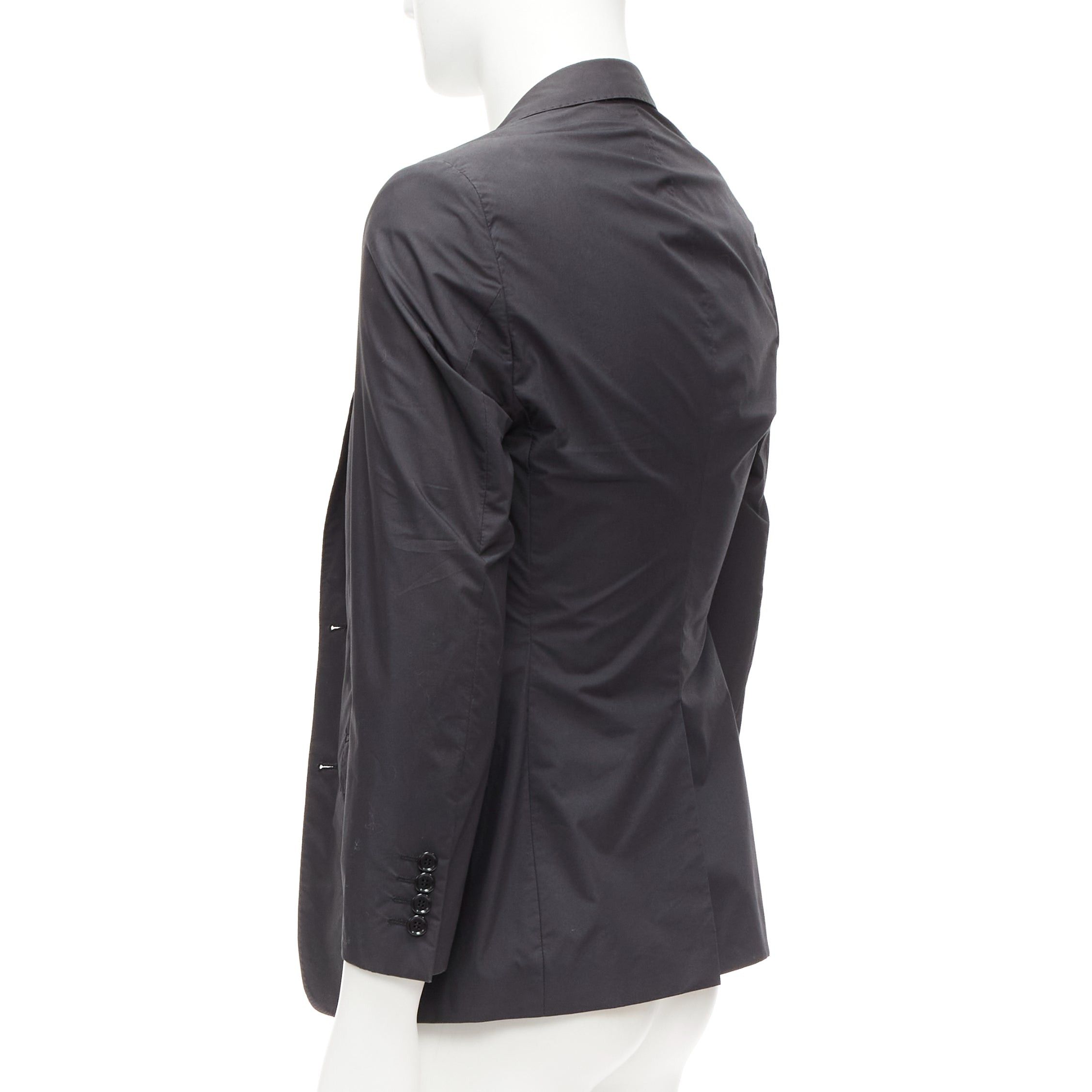 Lanvin LANVIN dark grey cotton blend nylon minimal single breast suit blazer EU44 XS Size 46R - 6 Thumbnail