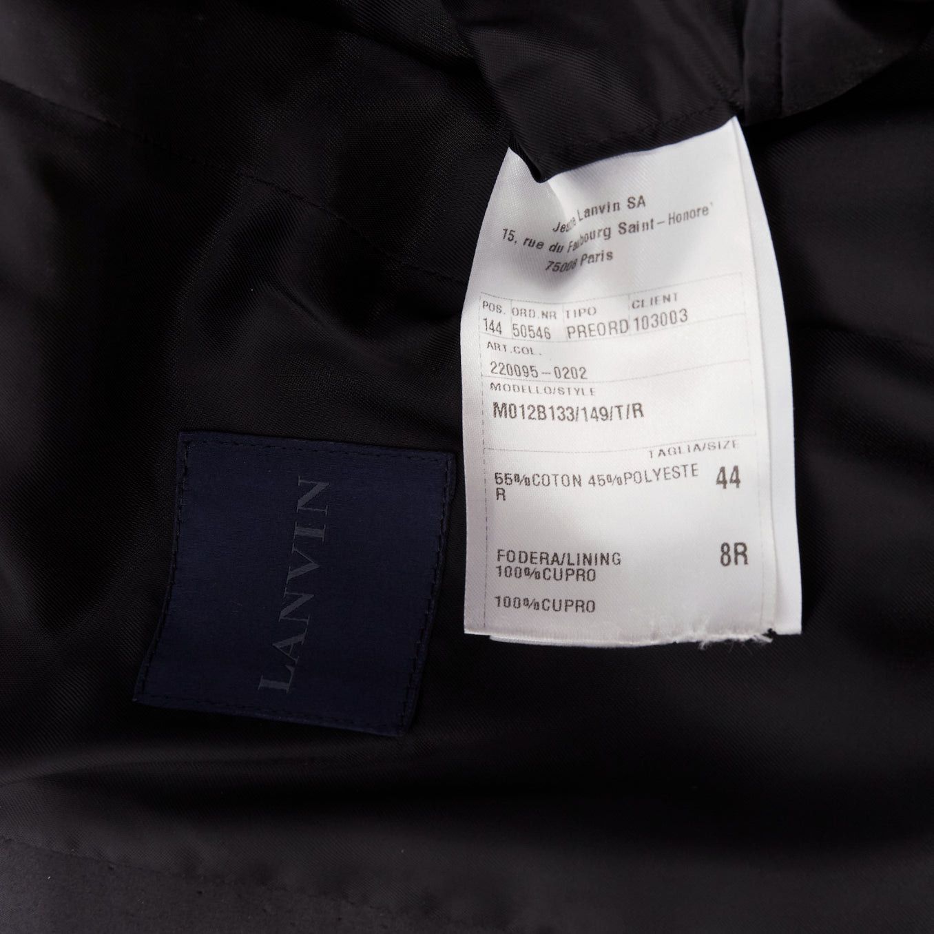Lanvin LANVIN dark grey cotton blend nylon minimal single breast suit blazer EU44 XS Size 46R - 8 Thumbnail