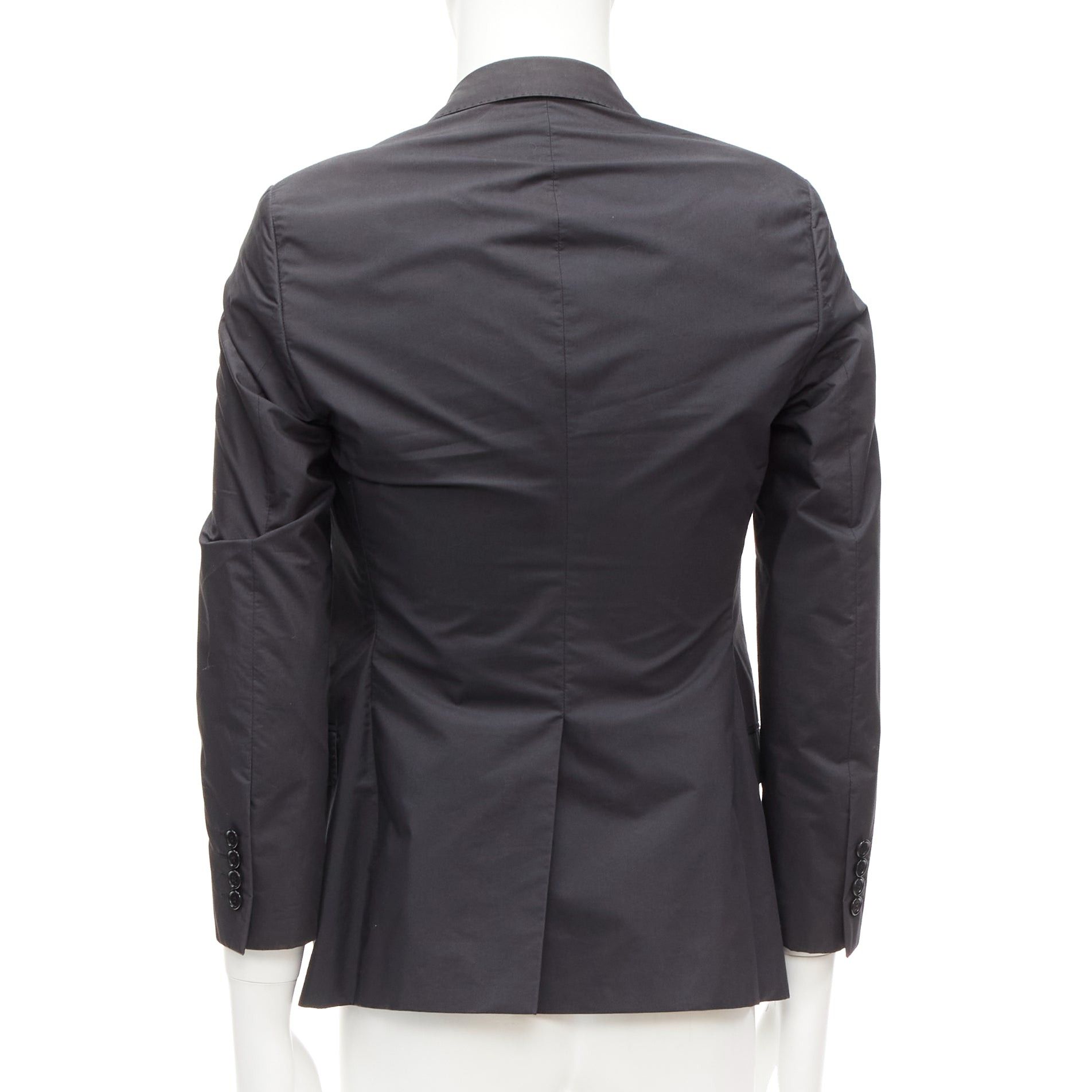 Lanvin LANVIN dark grey cotton blend nylon minimal single breast suit blazer EU44 XS Size 46R - 5 Thumbnail