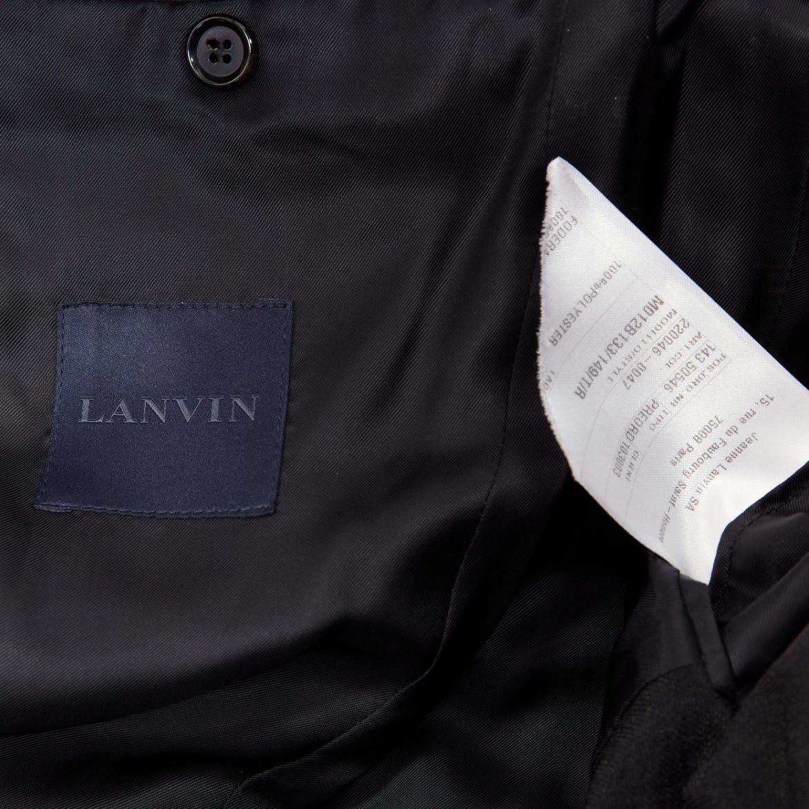 Lanvin LANVIN black waffle low shine single breast minimal suit blazer EU44 XS Size 46R - 8 Thumbnail