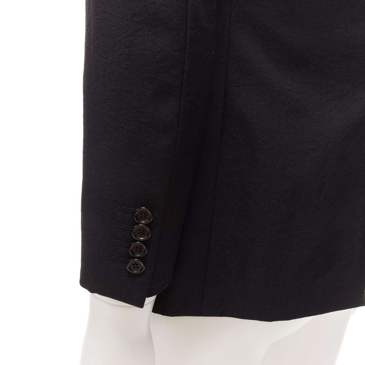 Lanvin LANVIN black waffle low shine single breast minimal suit blazer EU44 XS Size 46R - 7 Thumbnail