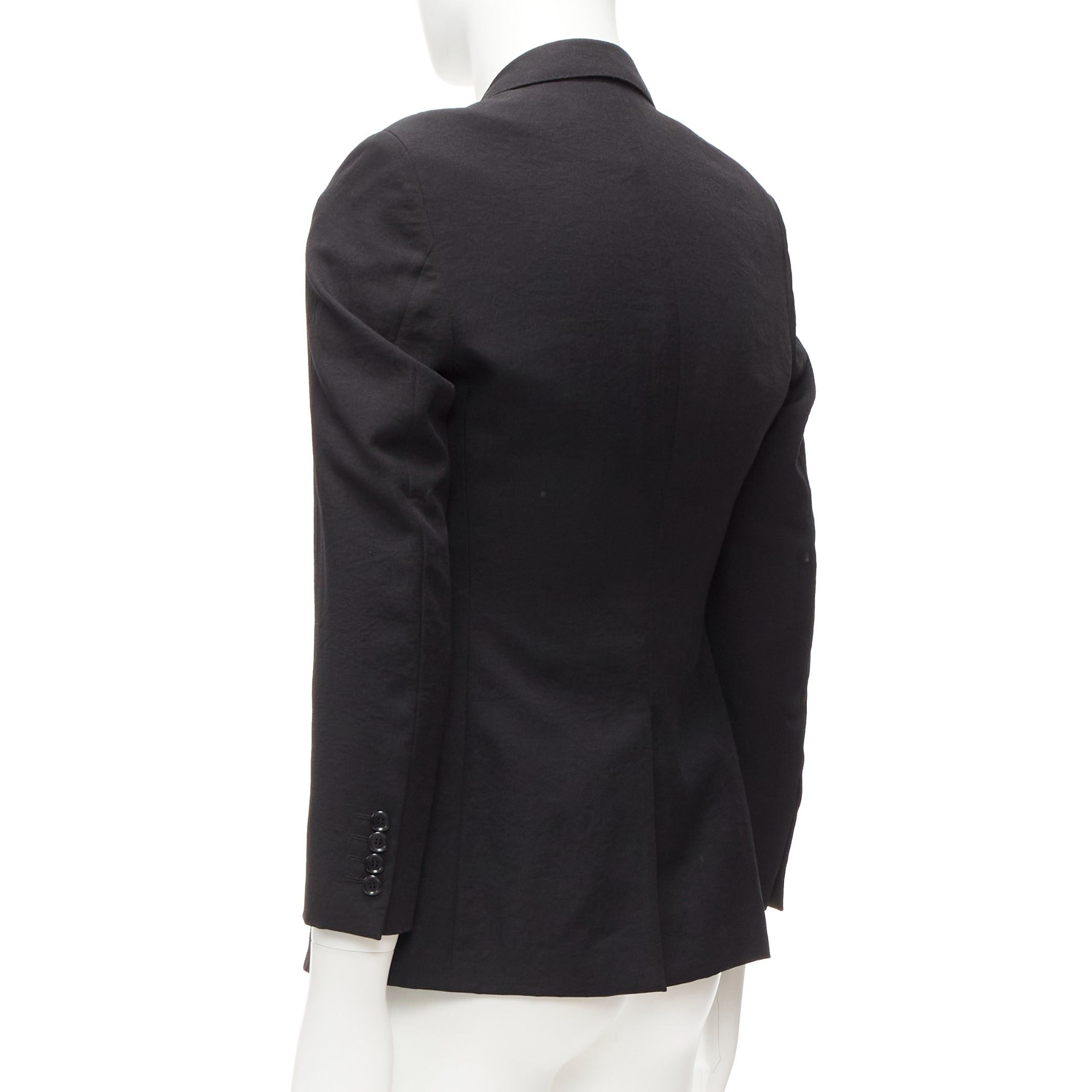 Lanvin LANVIN black waffle low shine single breast minimal suit blazer EU44 XS Size 46R - 6 Thumbnail