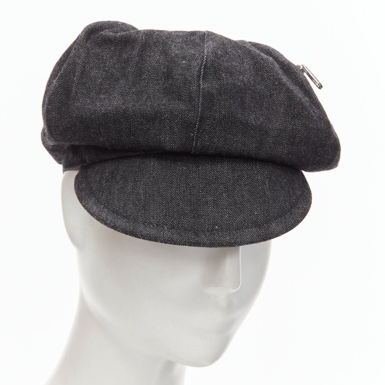 Burberry BURBERRY Vintage black denim logo embroidery zip zip pocket newboy hat Sz 54 Size ONE SIZE - 7 Thumbnail