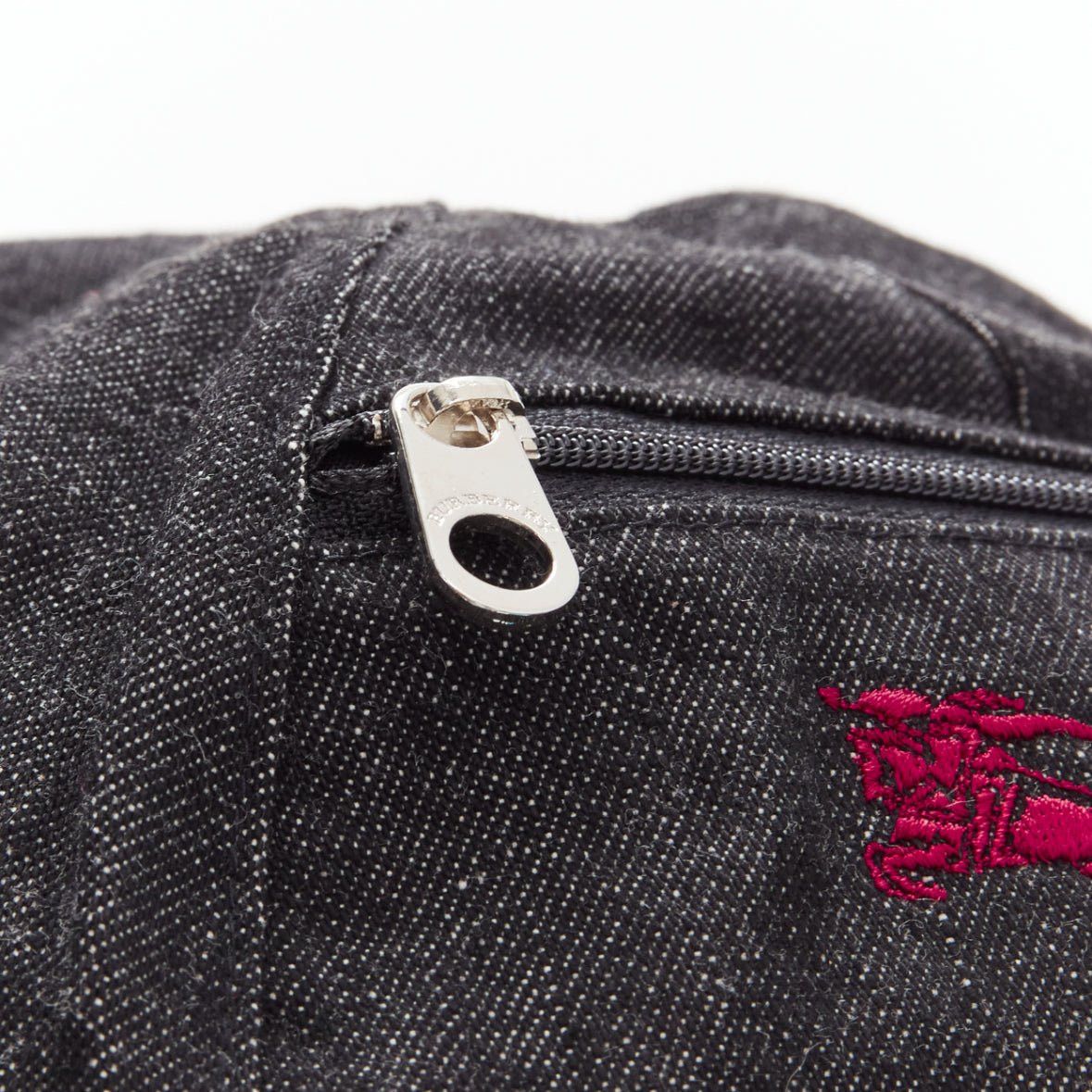 Burberry BURBERRY Vintage black denim logo embroidery zip zip pocket newboy hat Sz 54 Size ONE SIZE - 8 Thumbnail