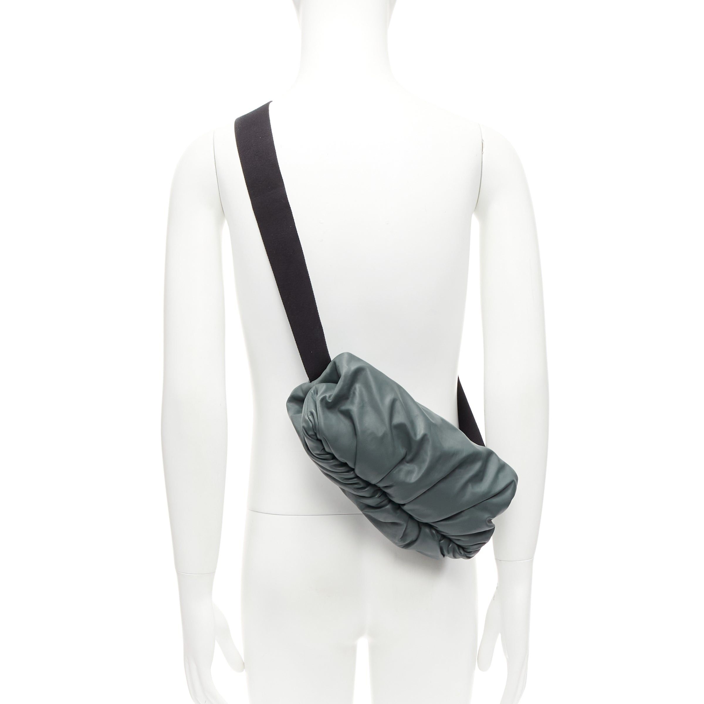 Bottega Veneta BOTTEGA VENETA The Body pouch grey smooth leather black sport strap waist bag Size ONE SIZE - 2 Thumbnail