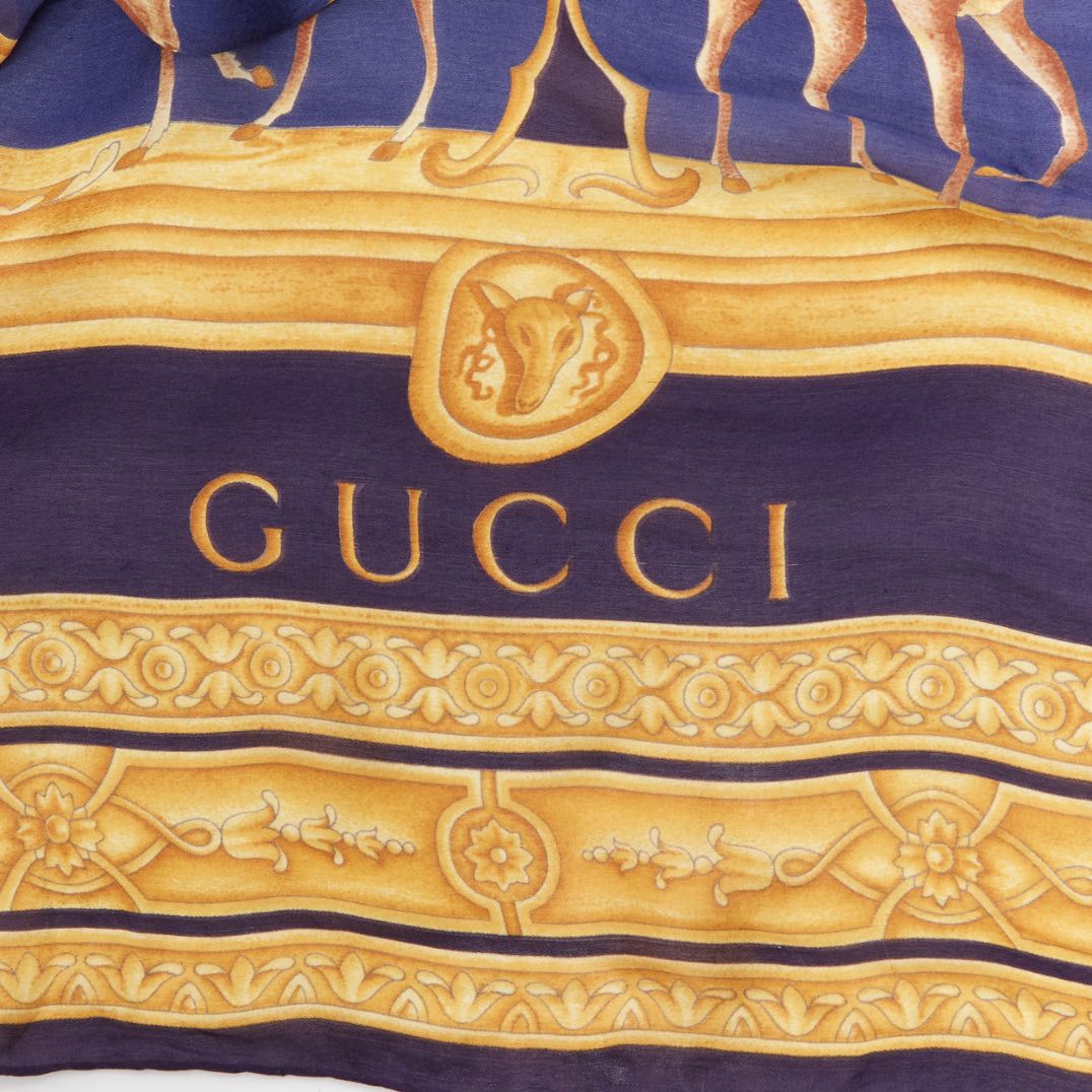 Gucci rare GUCCI Tom Ford Vintage Diana Legend Barocco motif silk square scarf Size ONE SIZE - 8 Thumbnail