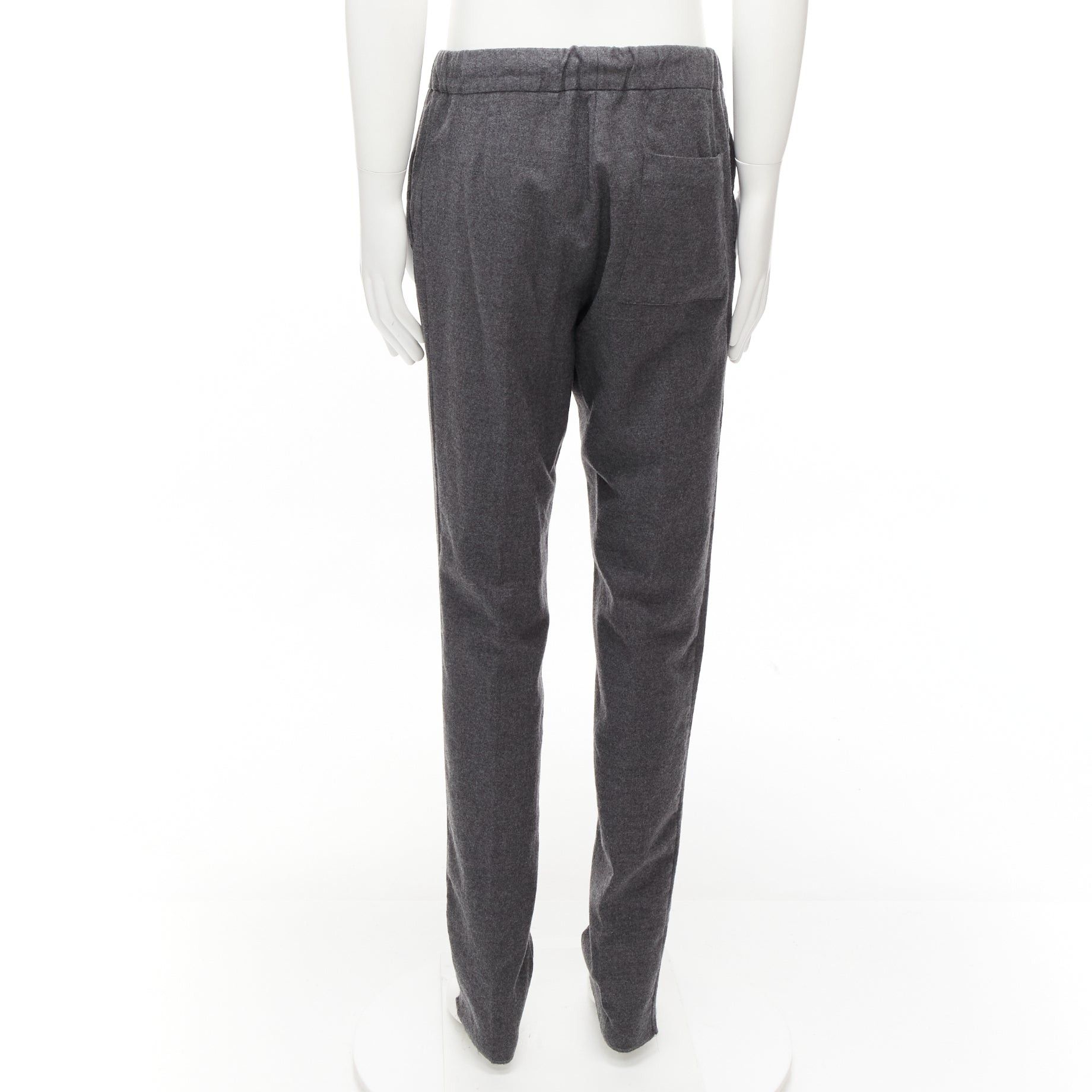 Fendi FENDI 100% virgin wool grey drawstring waistband casual dress trousers IT46 S Size 46R - 5 Thumbnail