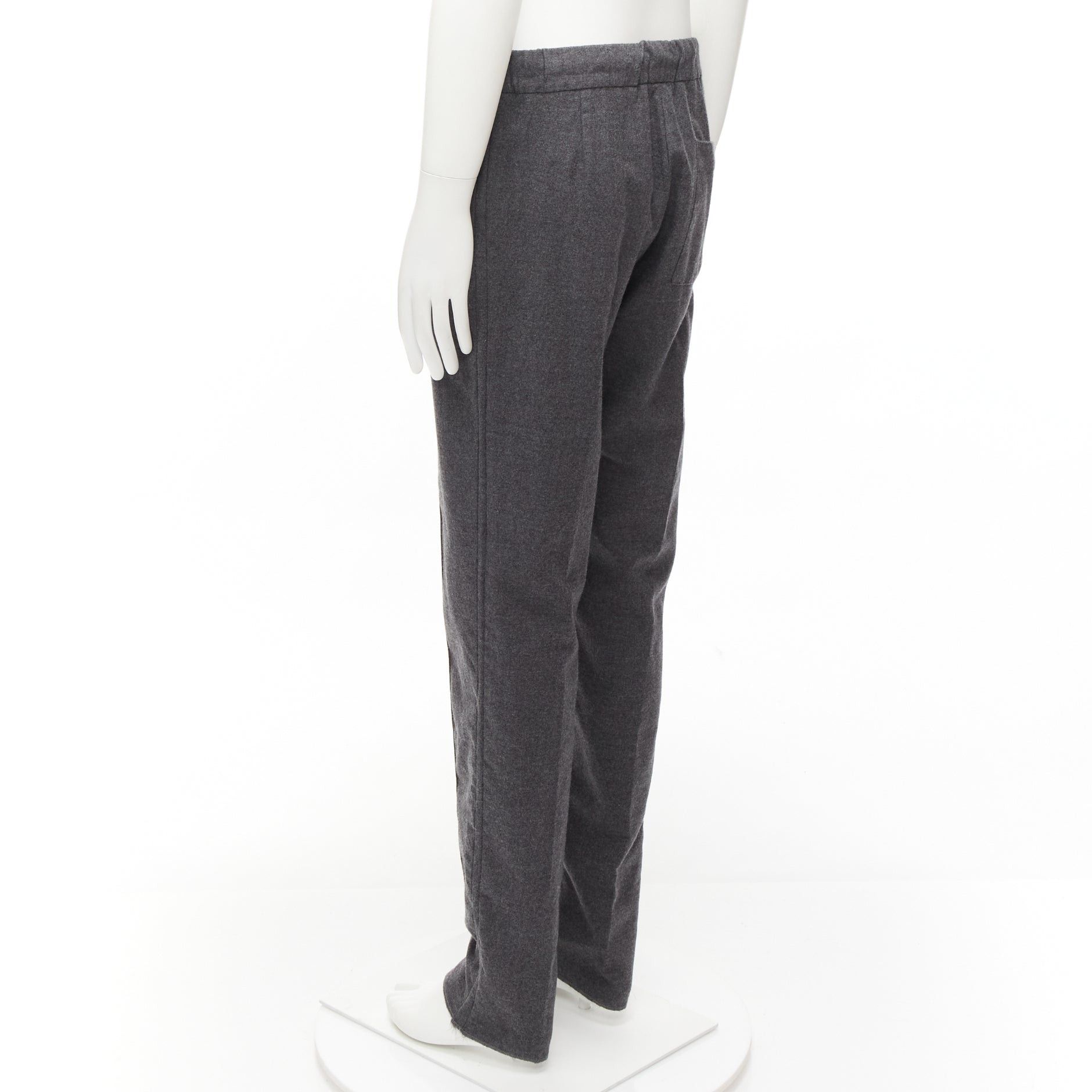 Fendi FENDI 100% virgin wool grey drawstring waistband casual dress trousers IT46 S Size 46R - 6 Thumbnail
