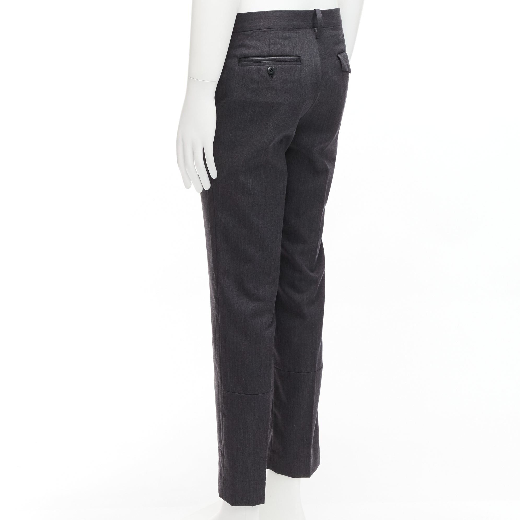 Undercover UNDERCOVER John grey 100% wool black cowhide trim patchwork trousers JP4 XL Size 28" / US 6 / IT 42 - 6 Thumbnail
