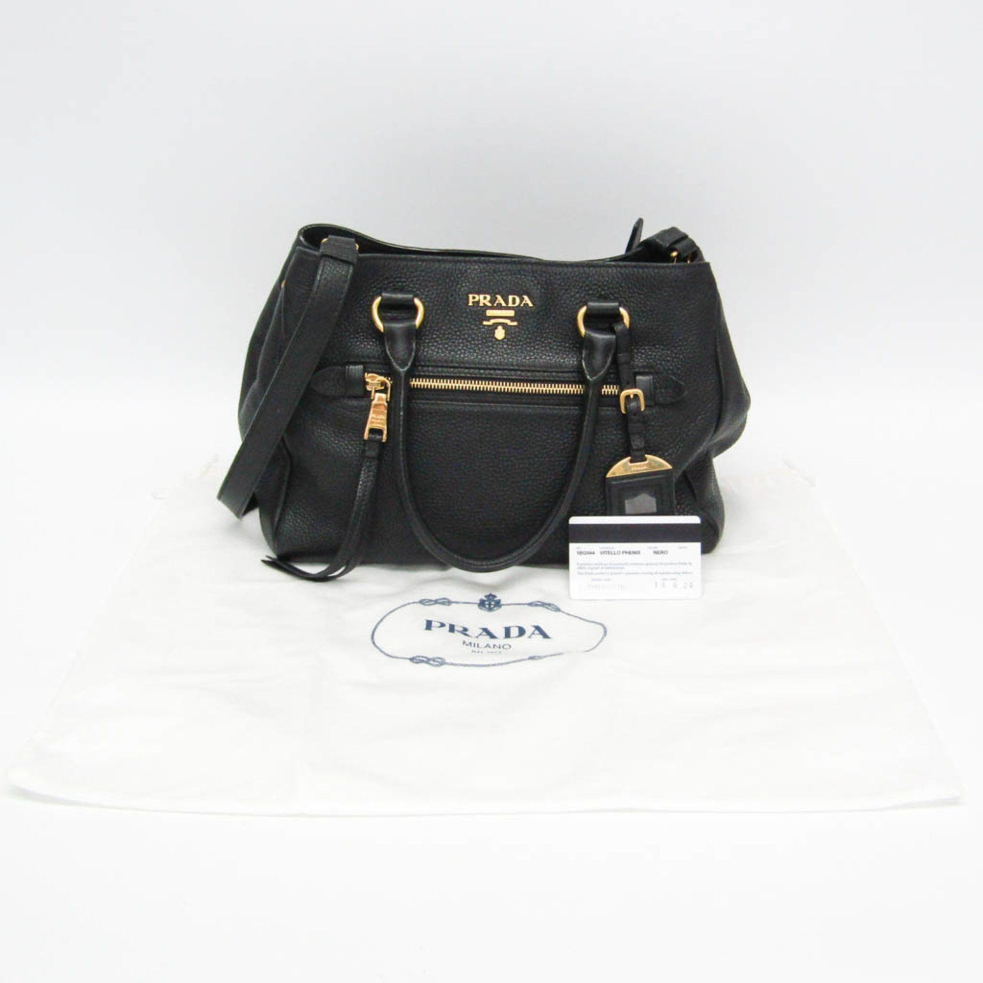 Prada Prada VITELLO PHENIX 1BG044 Women's Leather Handbag,Shoulder Bag Black Size ONE SIZE - 2 Thumbnail