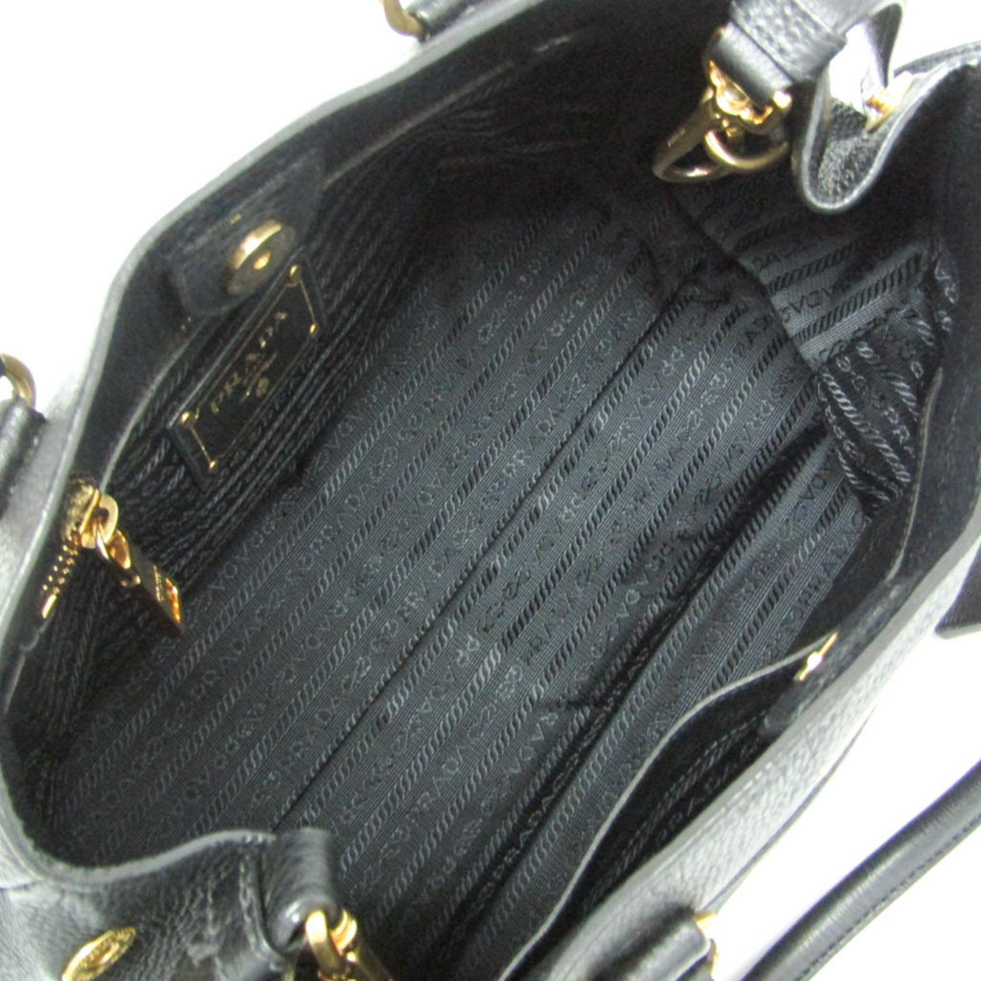 Prada Prada VITELLO PHENIX 1BG044 Women's Leather Handbag,Shoulder Bag Black Size ONE SIZE - 4 Thumbnail