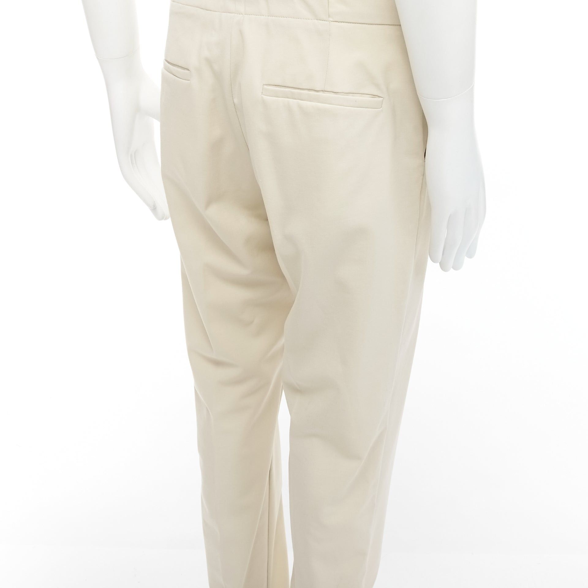 La Perla LA PERLA light beige virgin wool blend straight leg minimal classic pants M Size 48R - 7 Thumbnail