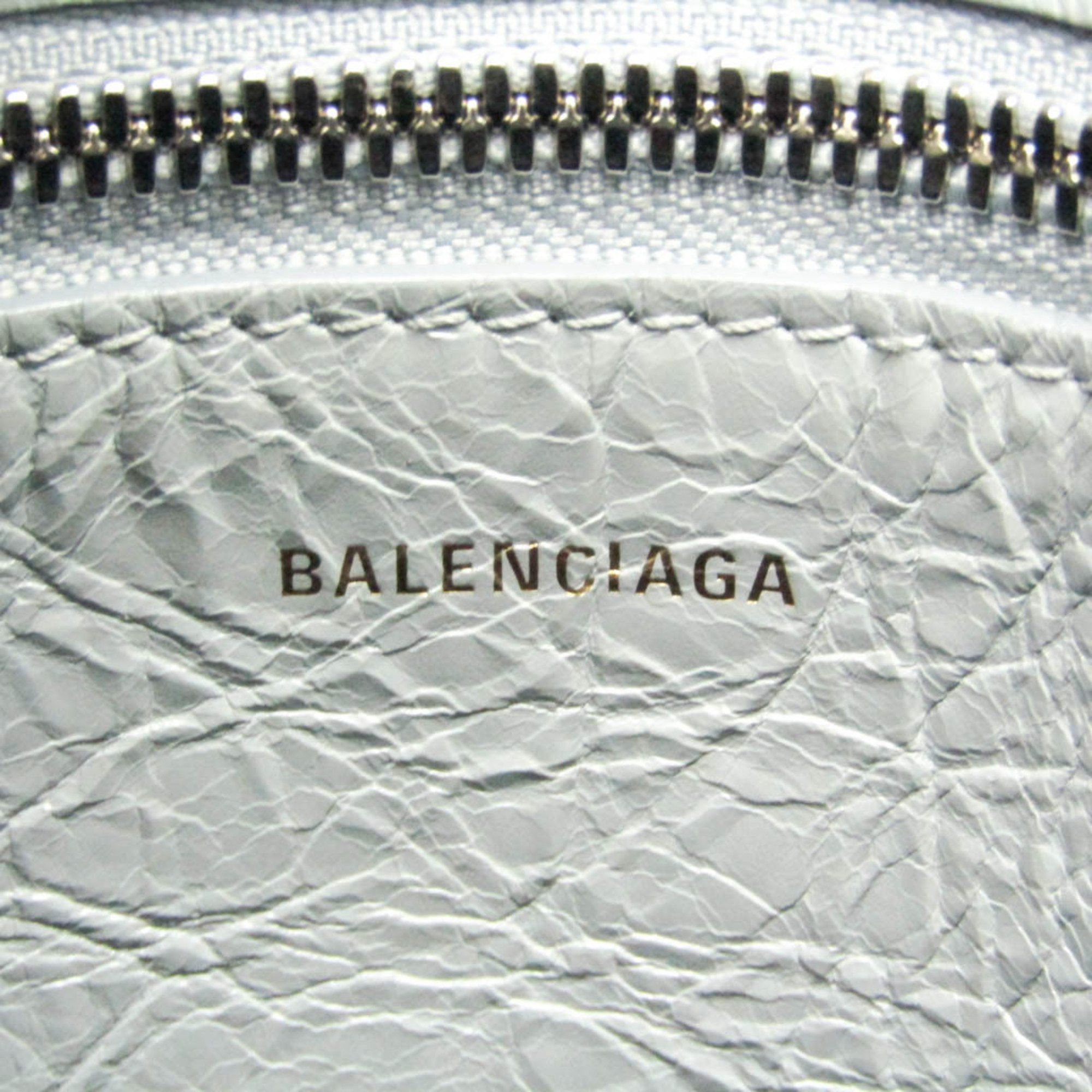 Balenciaga Balenciaga BARBES 672983 Men,Women Leather Handbag,Shoulder Bag Light Gray Size ONE SIZE - 16 Thumbnail