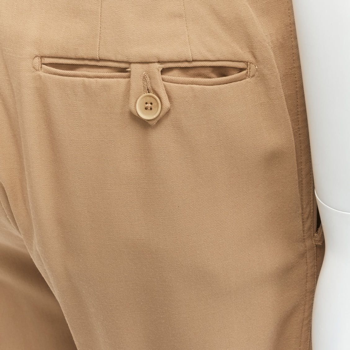 Bottega Veneta BOTTEGA VENETA 100% wool tan brown cotton lined pleated front pants IT48 M Size 48R - 2 Thumbnail