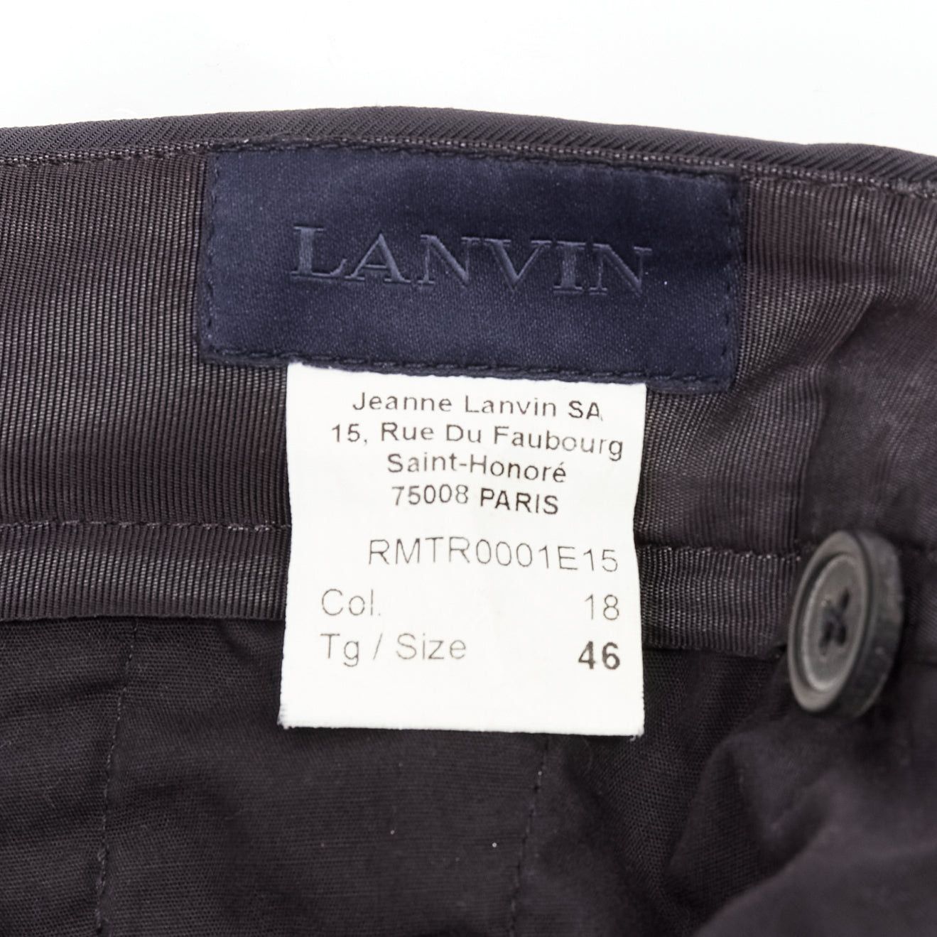 Lanvin LANVIN navy viscose blend front pleats classy tapered dress pants IT46 S Size 46R - 8 Thumbnail
