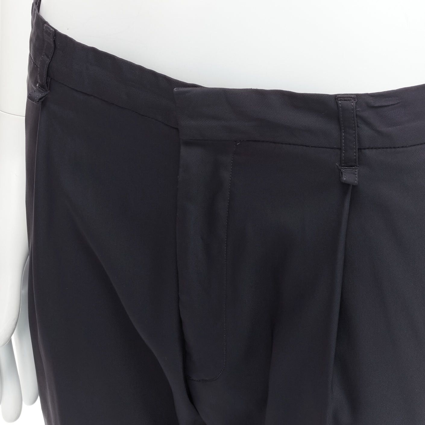 Lanvin LANVIN navy viscose blend front pleats classy tapered dress pants IT46 S Size 46R - 7 Thumbnail