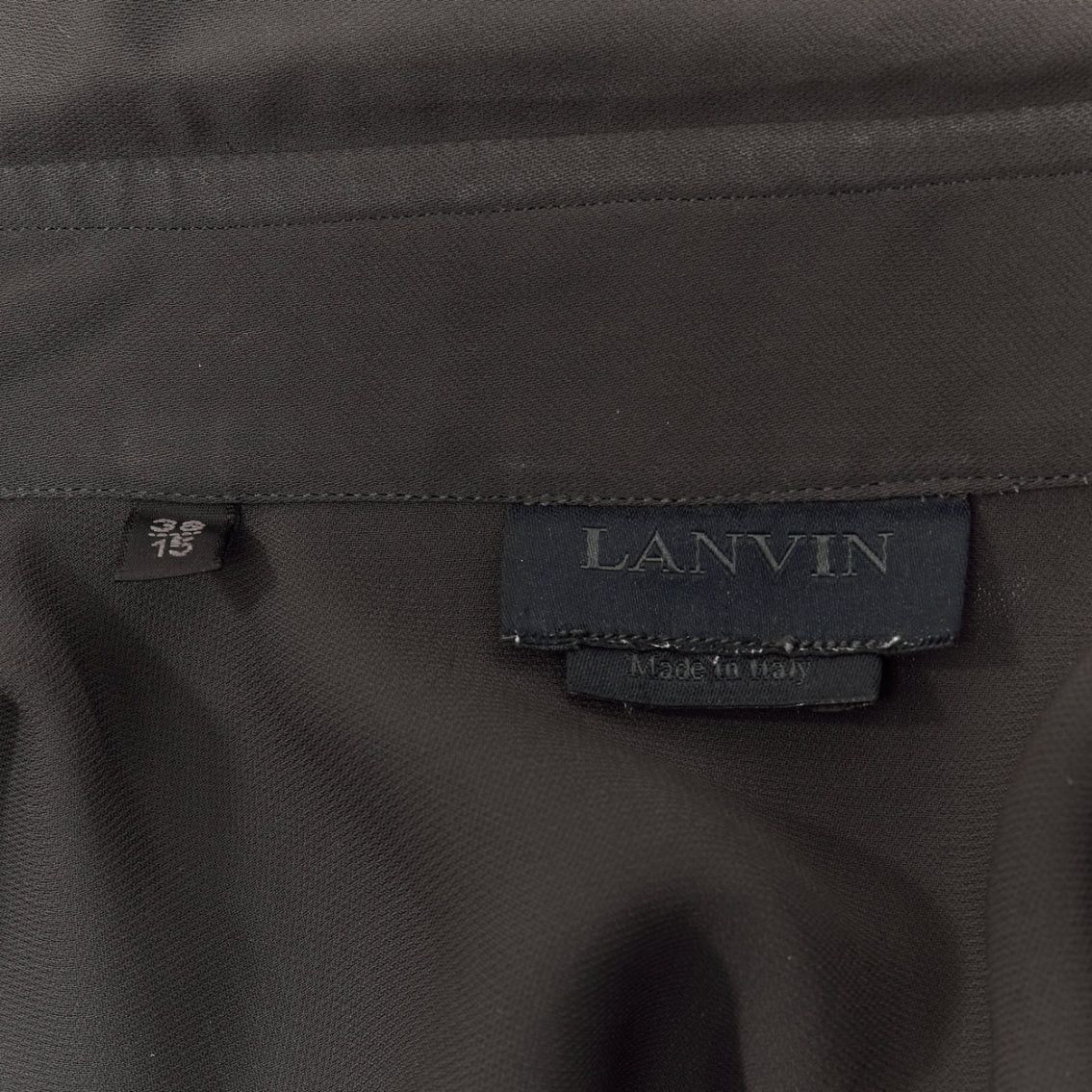 Lanvin LANVIN grey black silky twill mix texture short sleeves dress shirt EU38/15 S Size US M / EU 48-50 / 2 - 8 Thumbnail