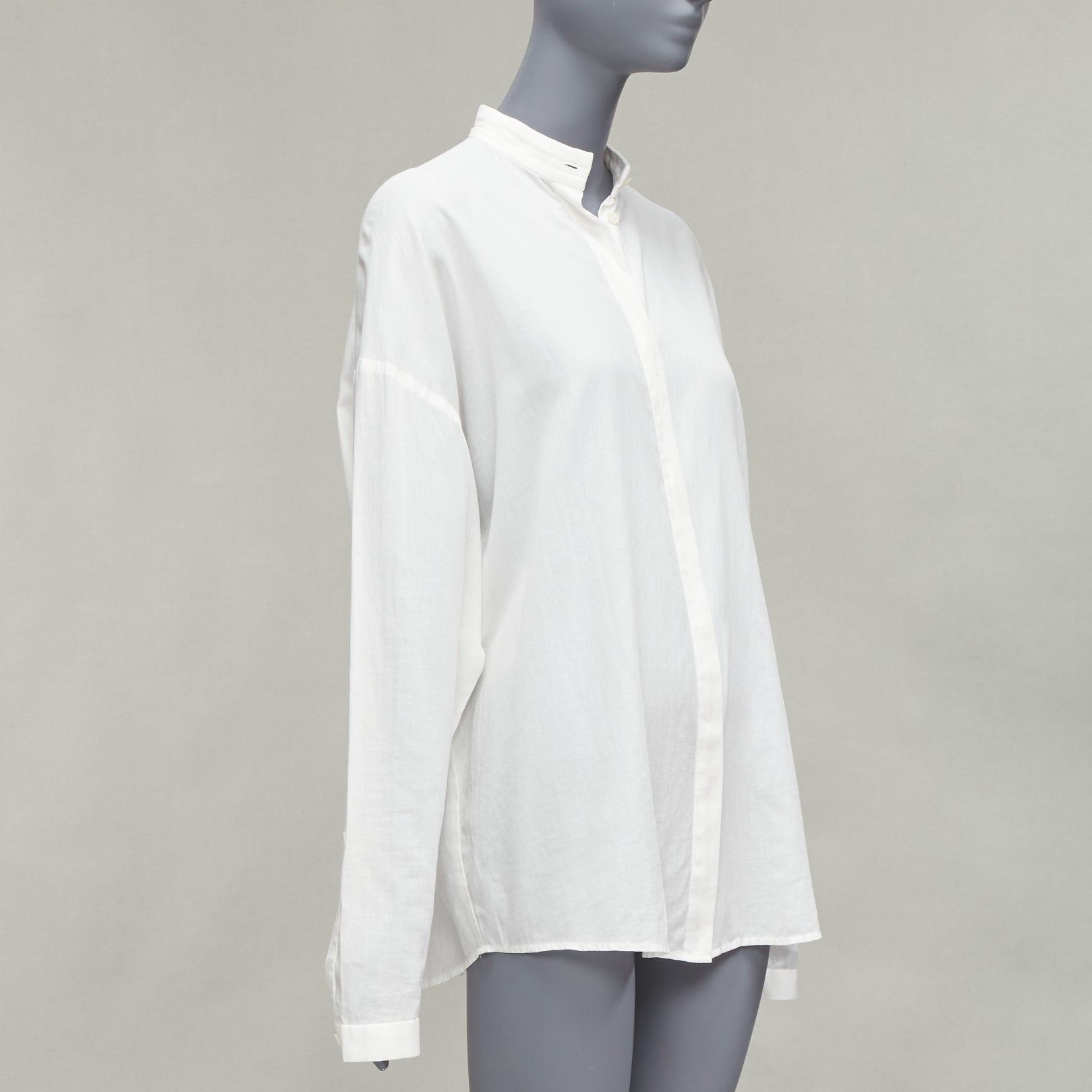 Haider Ackermann HAIDER ACKERMANN white 100% cotton bishop collar oversized flowy shirt FR34 XS Size XS / US 0-2 / IT 36-38 - 3 Thumbnail