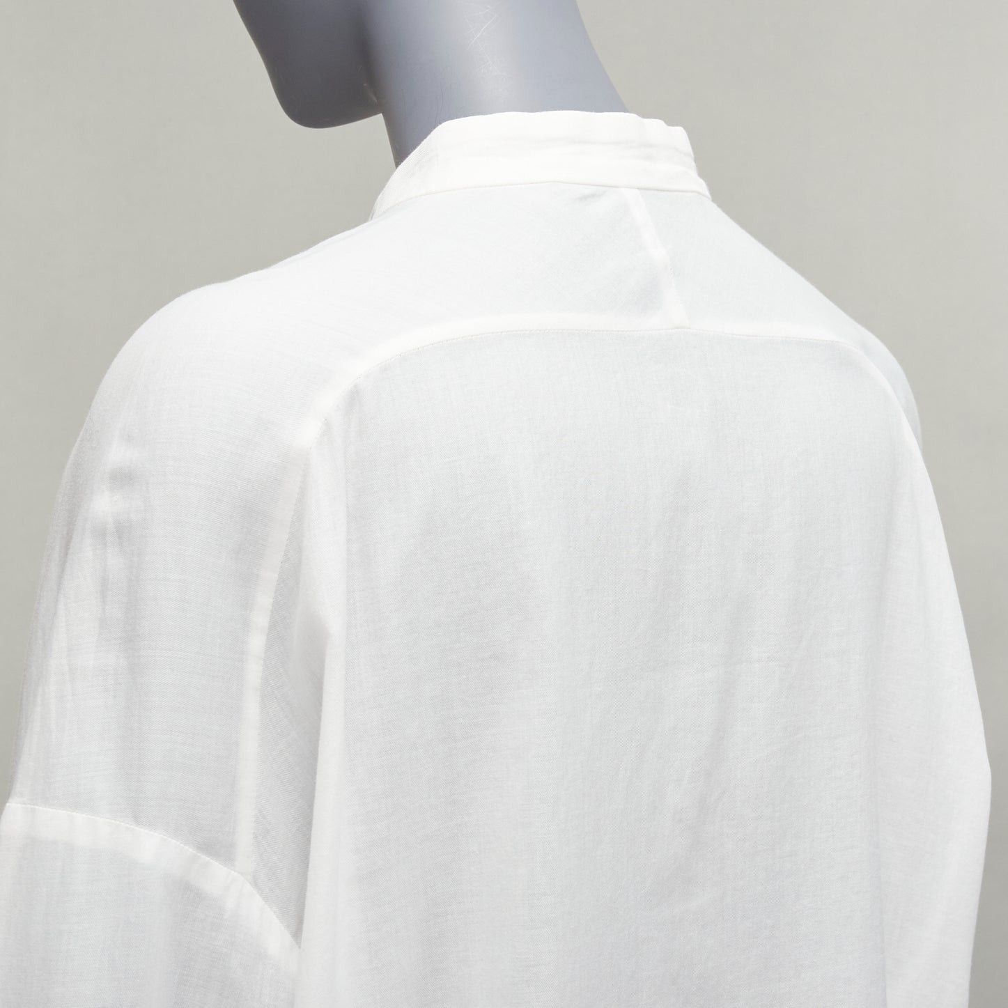 Haider Ackermann HAIDER ACKERMANN white 100% cotton bishop collar oversized flowy shirt FR34 XS Size XS / US 0-2 / IT 36-38 - 7 Thumbnail