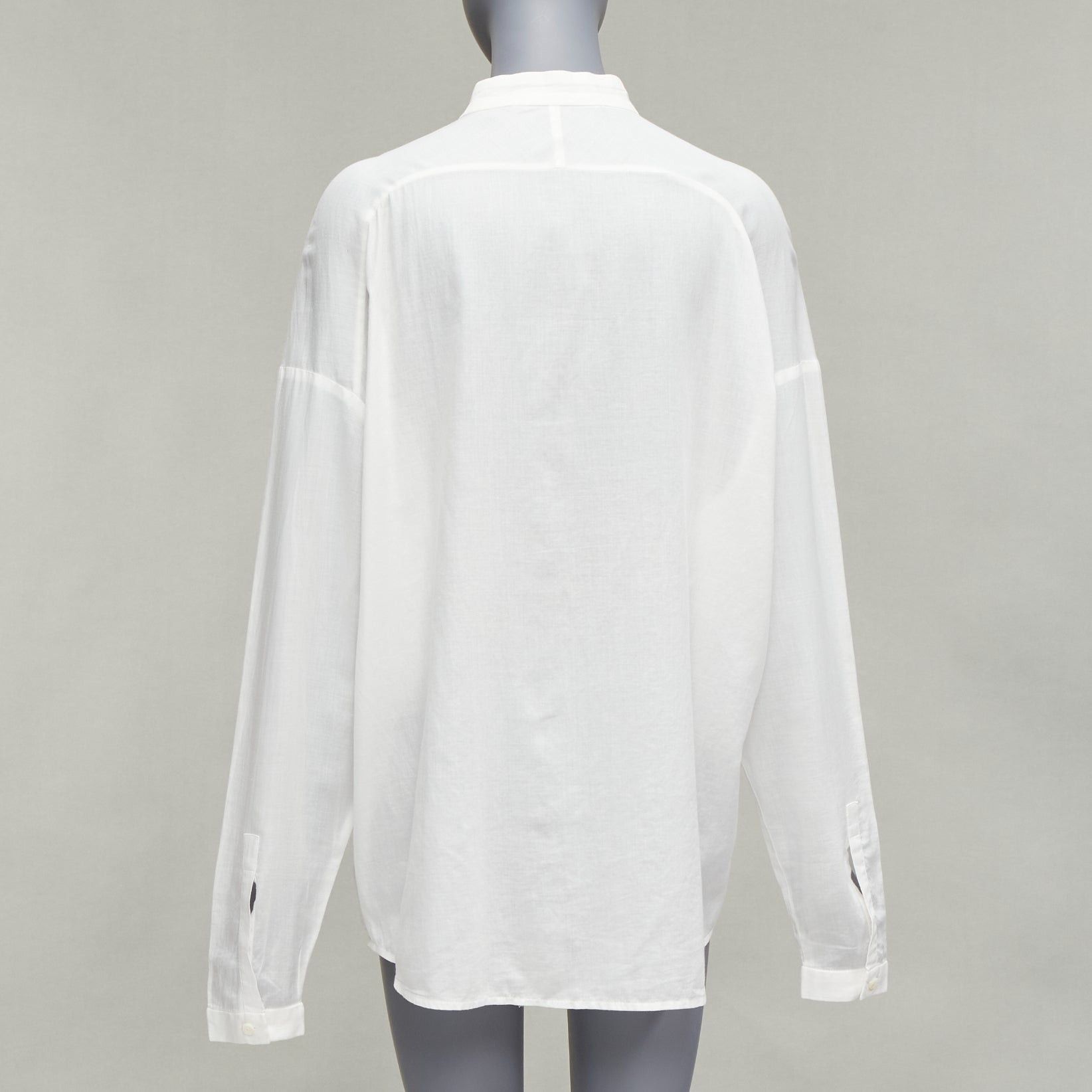 Haider Ackermann HAIDER ACKERMANN white 100% cotton bishop collar oversized flowy shirt FR34 XS Size XS / US 0-2 / IT 36-38 - 5 Thumbnail