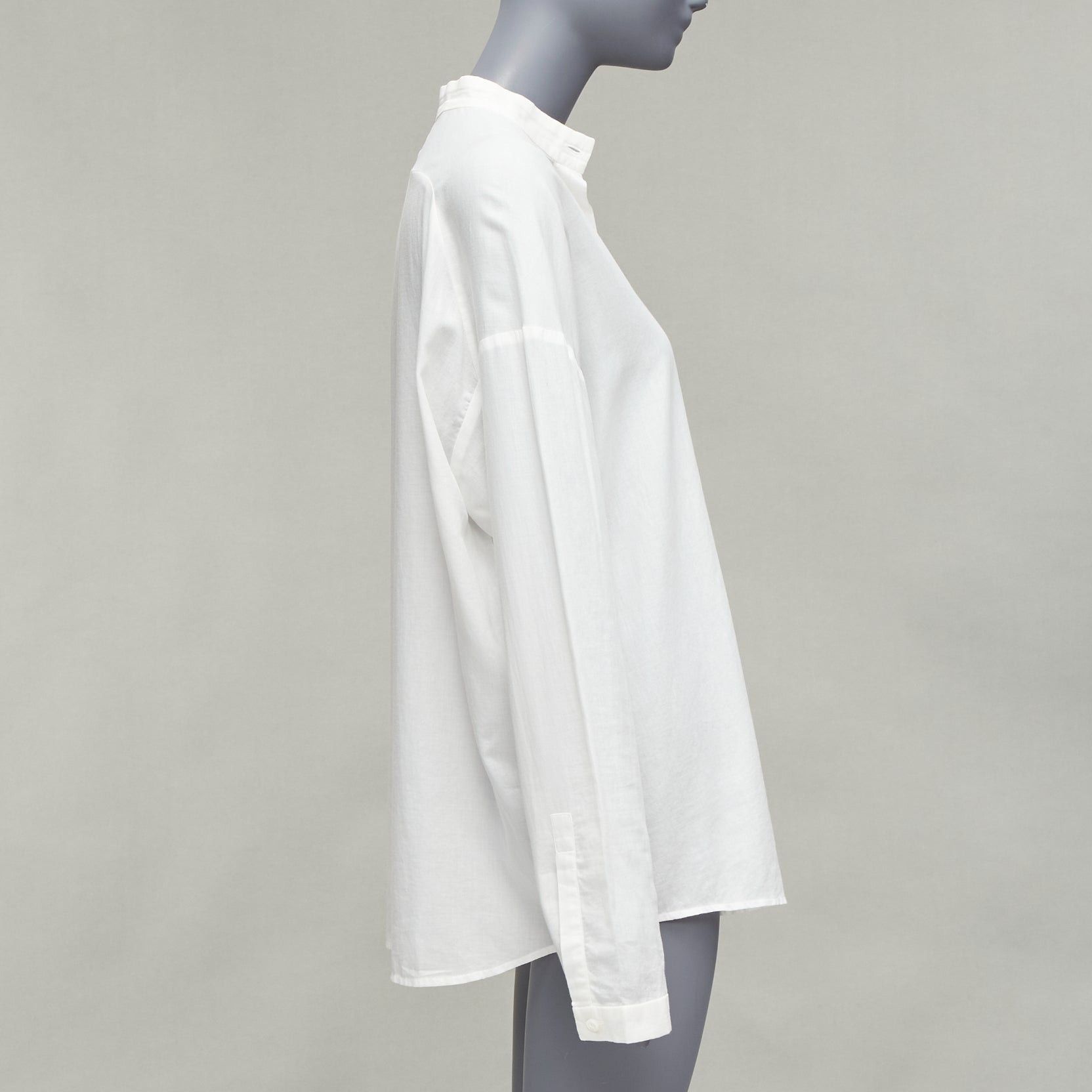 Haider Ackermann HAIDER ACKERMANN white 100% cotton bishop collar oversized flowy shirt FR34 XS Size XS / US 0-2 / IT 36-38 - 4 Thumbnail