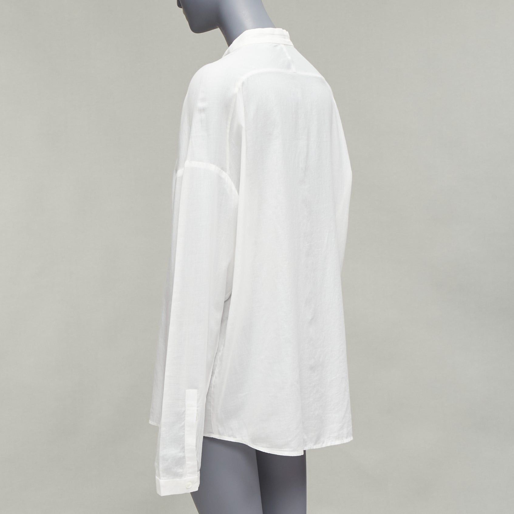 Haider Ackermann HAIDER ACKERMANN white 100% cotton bishop collar oversized flowy shirt FR34 XS Size XS / US 0-2 / IT 36-38 - 6 Thumbnail