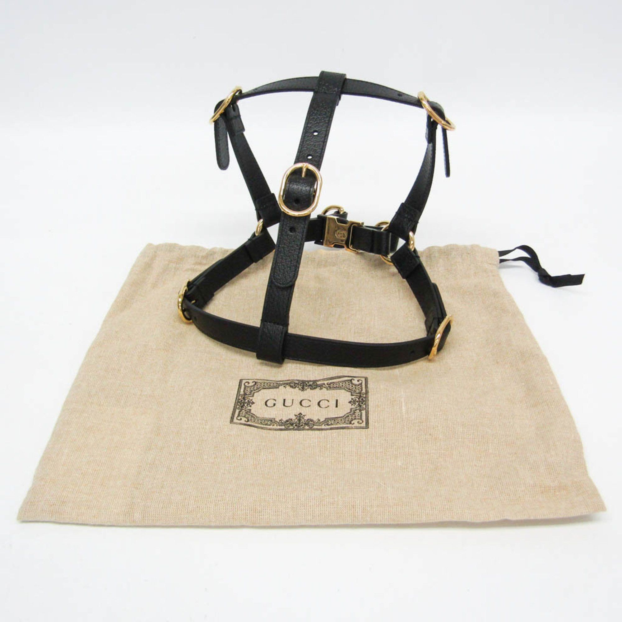 Gucci Gucci Interlocking G Pet Harness Size M 692963 Dog Harness Leather Black Size ONE SIZE - 2 Thumbnail