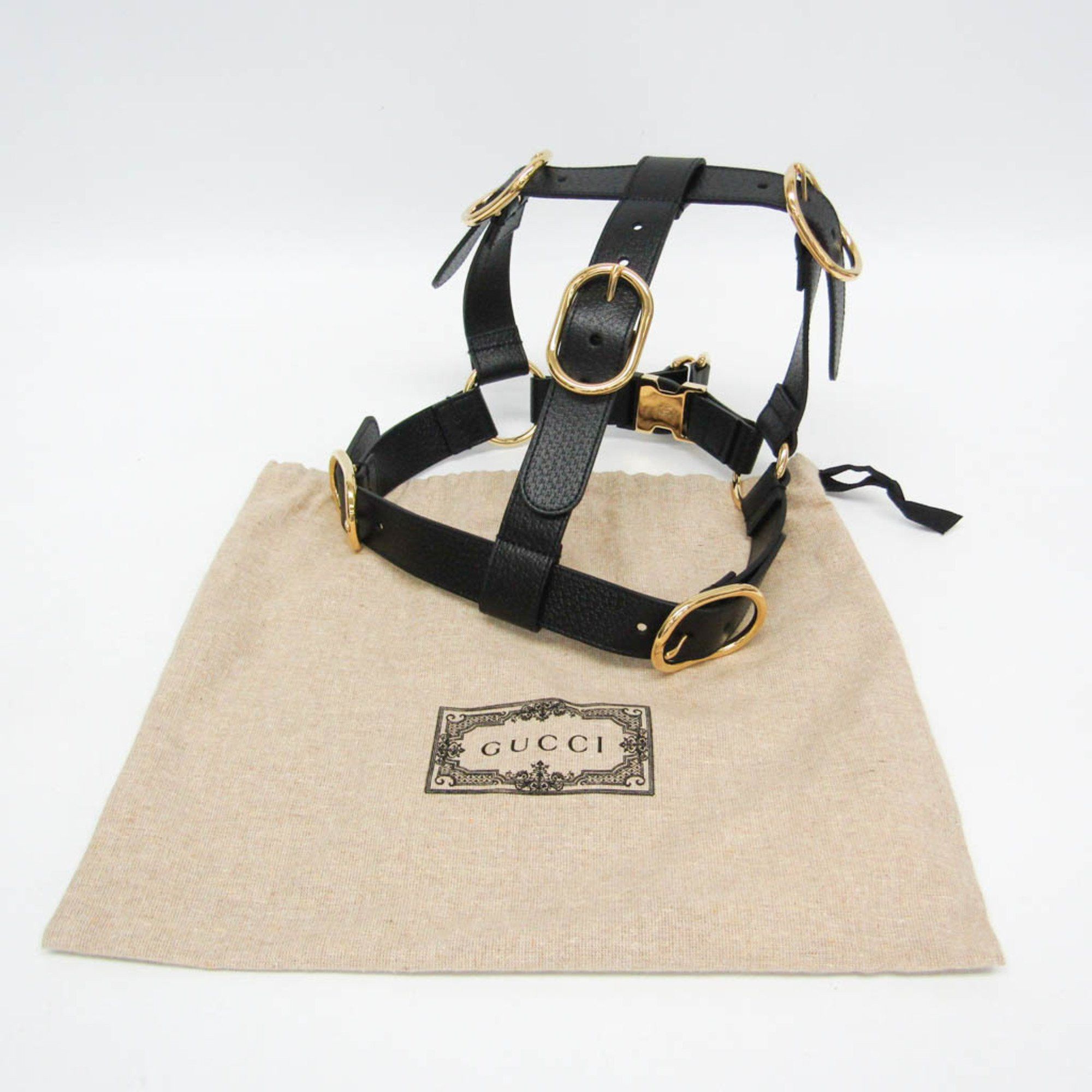 Gucci Gucci Interlocking G Pet Harness Large Size 695253 Dog Harness Leather Black Size ONE SIZE - 2 Thumbnail