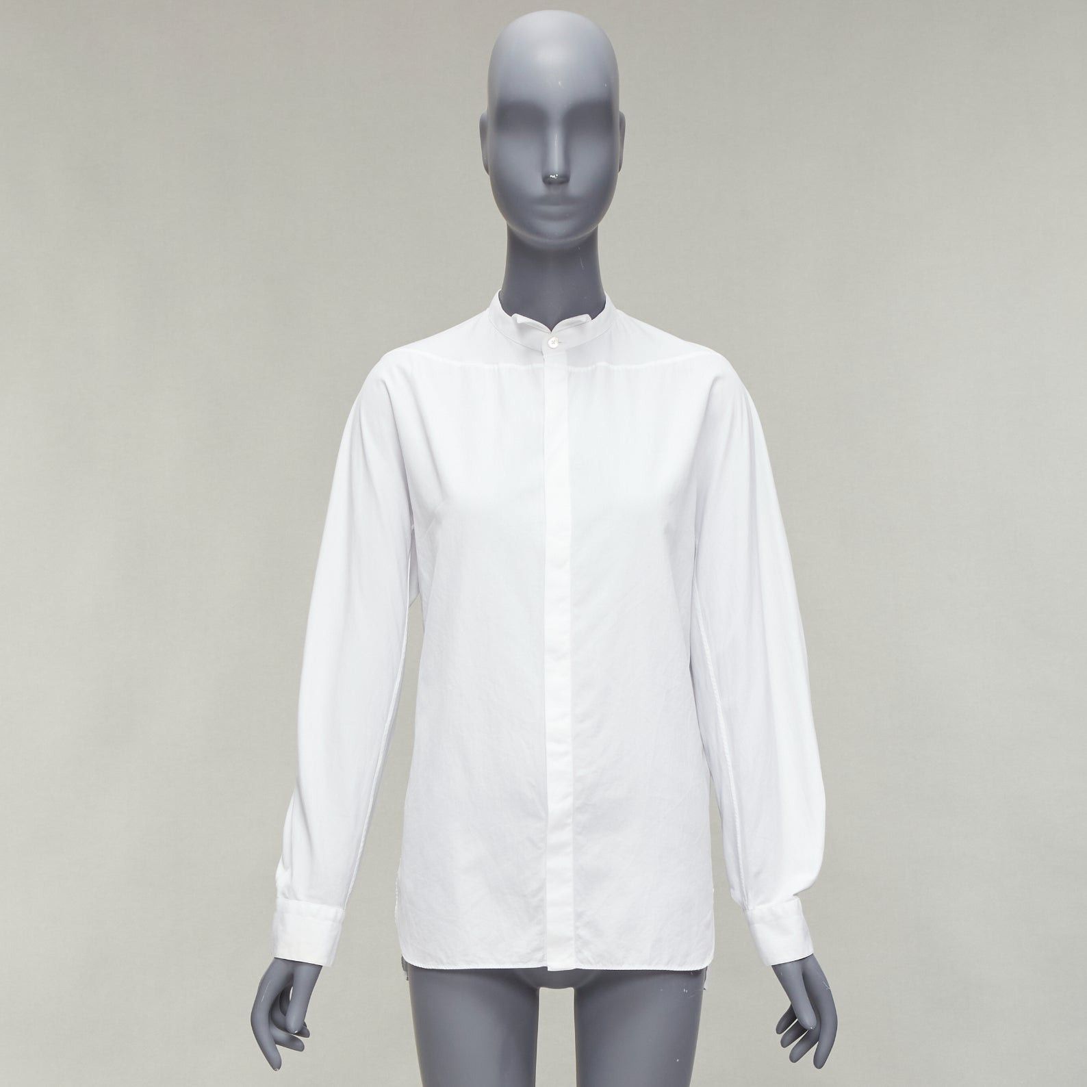 Lanvin LANVIN white 100% cotton bow tie collar plain dress shirt EU37 XS Size US S / EU 44-46 / 1 - 9 Thumbnail