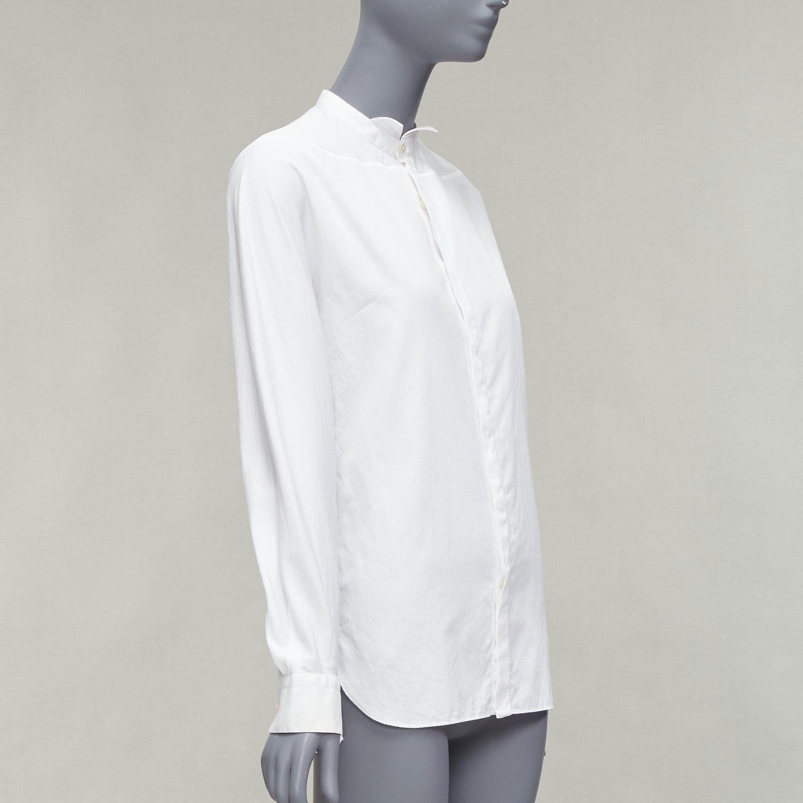 Lanvin LANVIN white 100% cotton bow tie collar plain dress shirt EU37 XS Size US S / EU 44-46 / 1 - 3 Thumbnail
