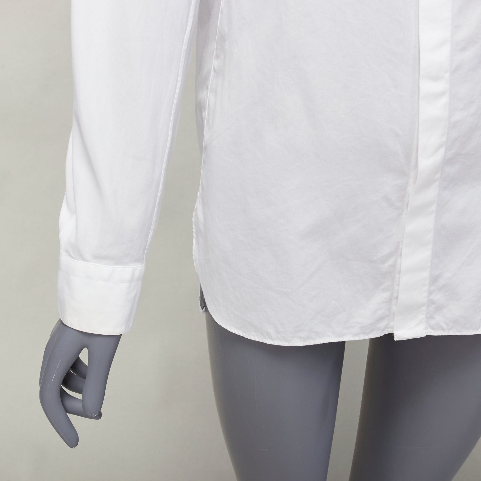 Lanvin LANVIN white 100% cotton bow tie collar plain dress shirt EU37 XS Size US S / EU 44-46 / 1 - 7 Thumbnail