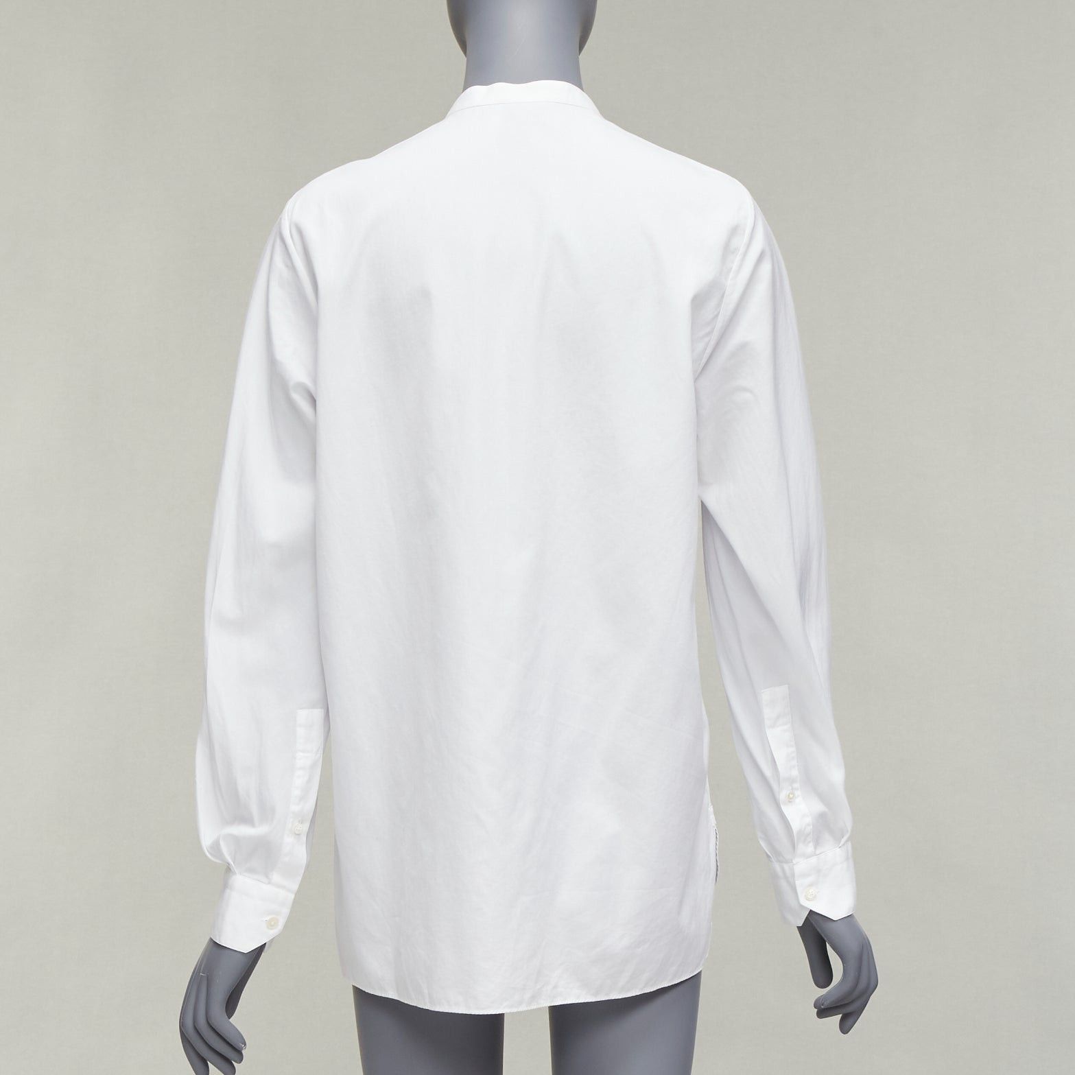 Lanvin LANVIN white 100% cotton bow tie collar plain dress shirt EU37 XS Size US S / EU 44-46 / 1 - 5 Thumbnail