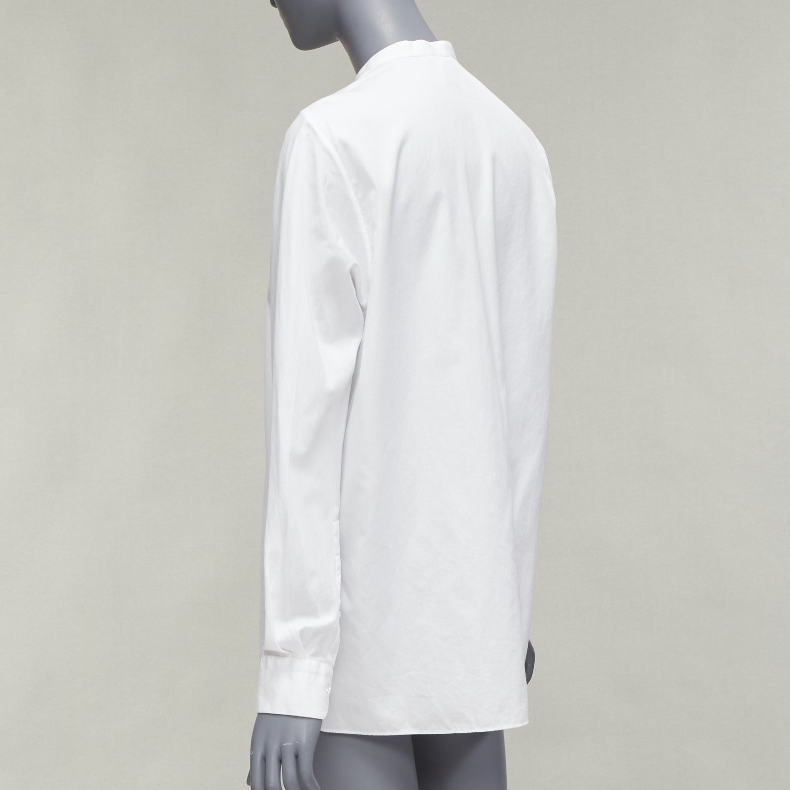 Lanvin LANVIN white 100% cotton bow tie collar plain dress shirt EU37 XS Size US S / EU 44-46 / 1 - 6 Thumbnail