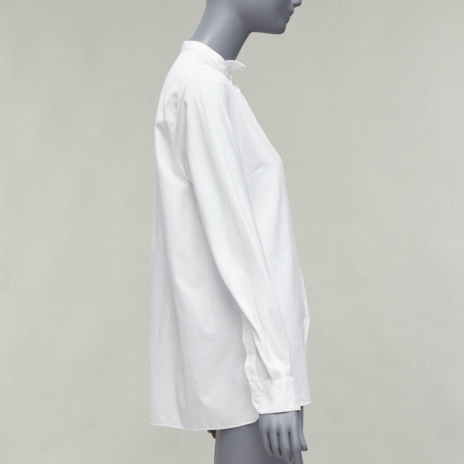 Lanvin LANVIN white 100% cotton bow tie collar plain dress shirt EU37 XS Size US S / EU 44-46 / 1 - 4 Thumbnail