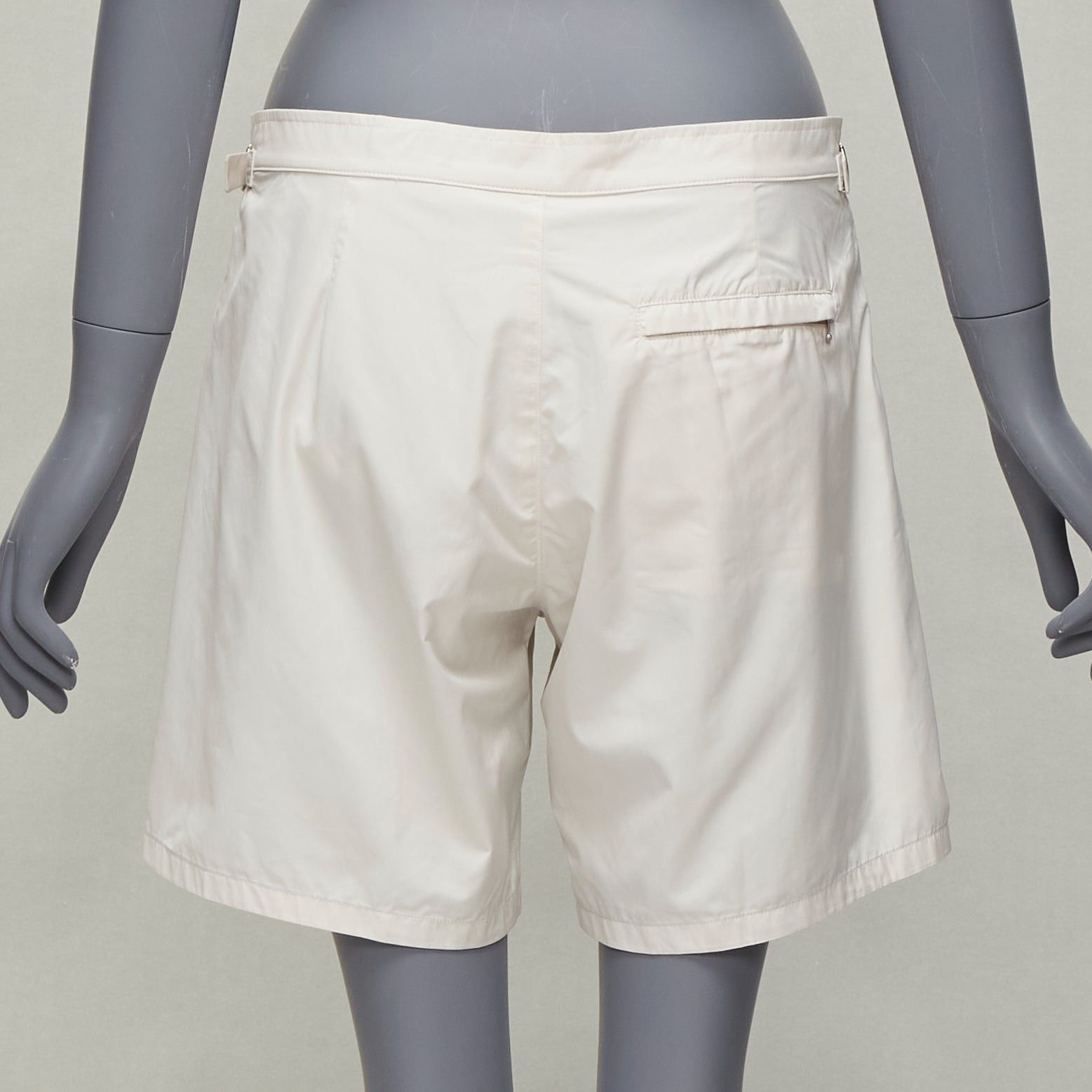 La Perla LA PERLA cream nylon silver buckle waist mesh lined safari shorts S Size 26" / US 2 / IT 38 - 5 Thumbnail