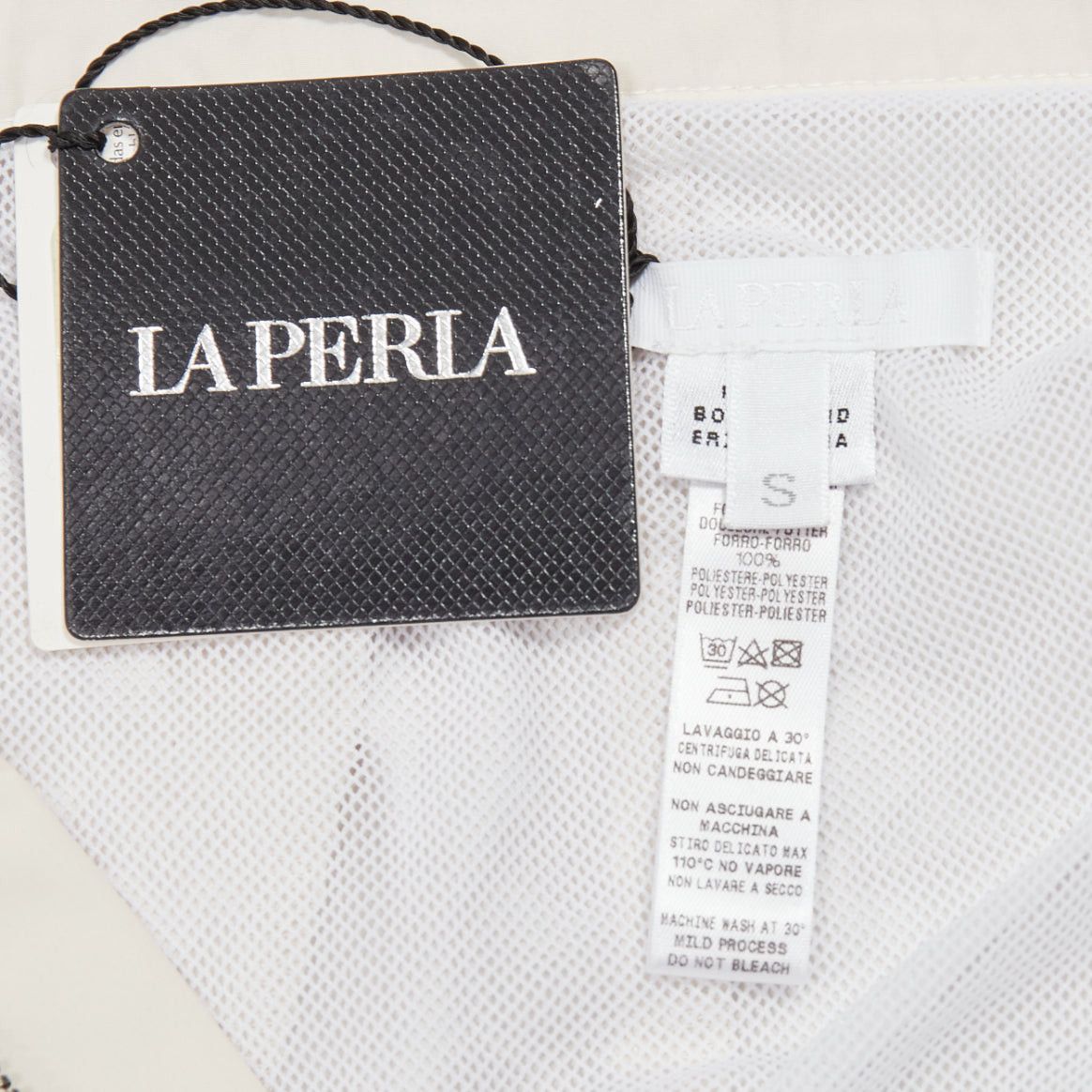 La Perla LA PERLA cream nylon silver buckle waist mesh lined safari shorts S Size 26" / US 2 / IT 38 - 8 Thumbnail