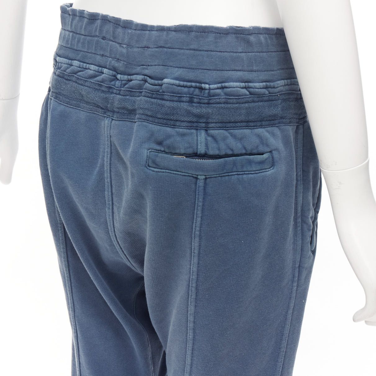 Haider Ackermann HAIDER ACKERMANN Perth blue washed fabric darted panelled back jogger pants XS Size US 28 / EU 44 - 7 Thumbnail