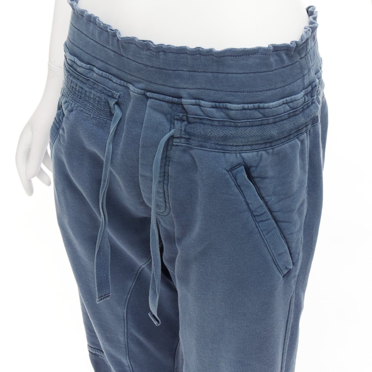 Haider Ackermann HAIDER ACKERMANN Perth blue washed fabric darted panelled back jogger pants XS Size US 28 / EU 44 - 2 Thumbnail