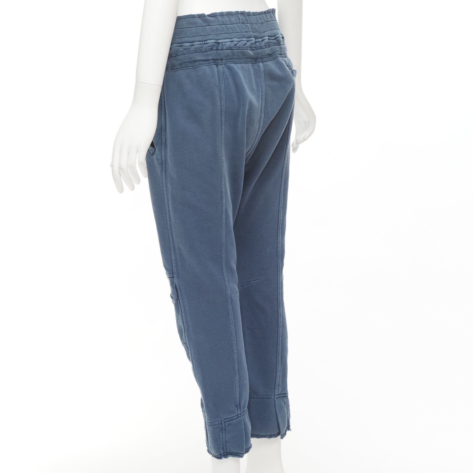 Haider Ackermann HAIDER ACKERMANN Perth blue washed fabric darted panelled back jogger pants XS Size US 28 / EU 44 - 6 Thumbnail