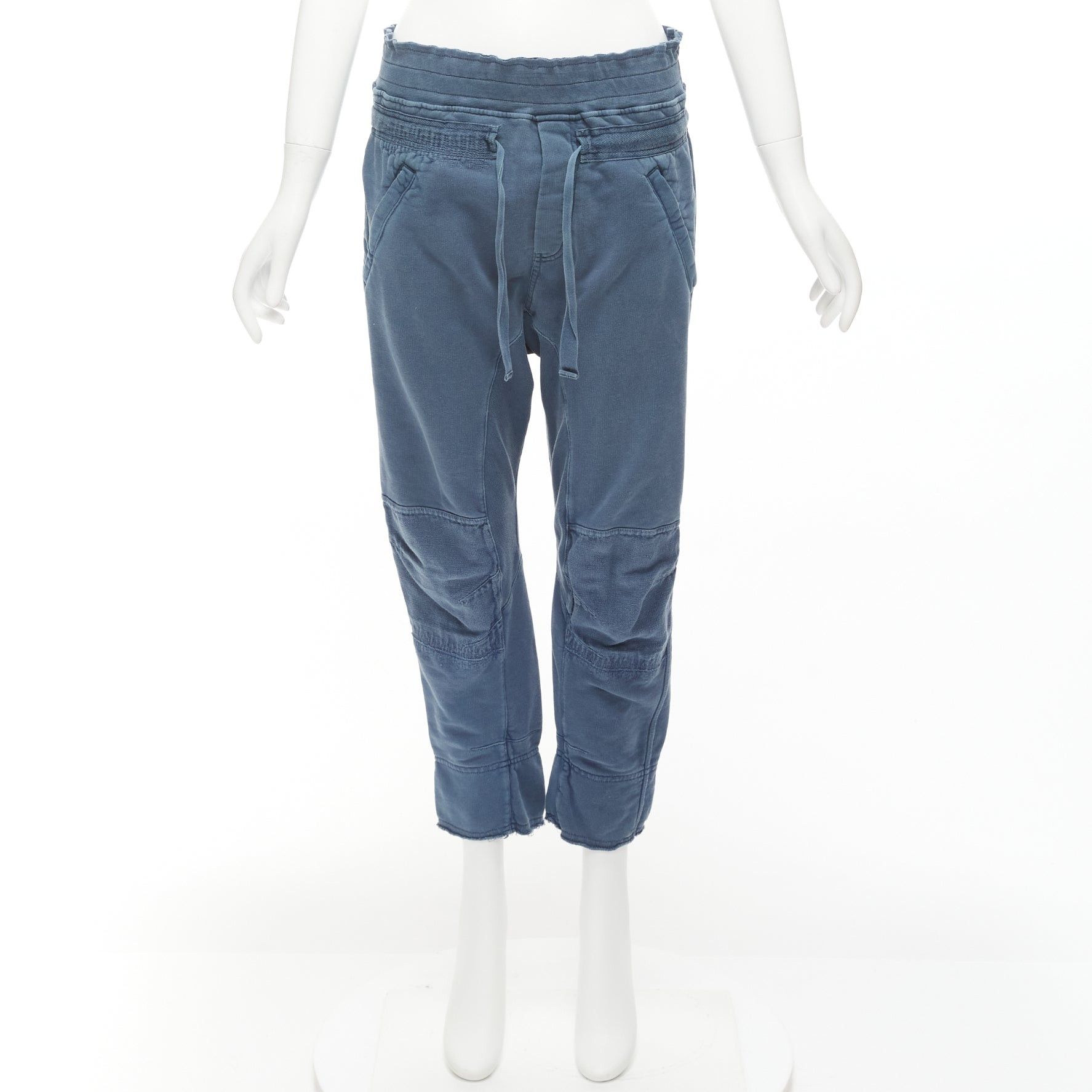 Haider Ackermann HAIDER ACKERMANN Perth blue washed fabric darted panelled back jogger pants XS Size US 28 / EU 44 - 9 Thumbnail
