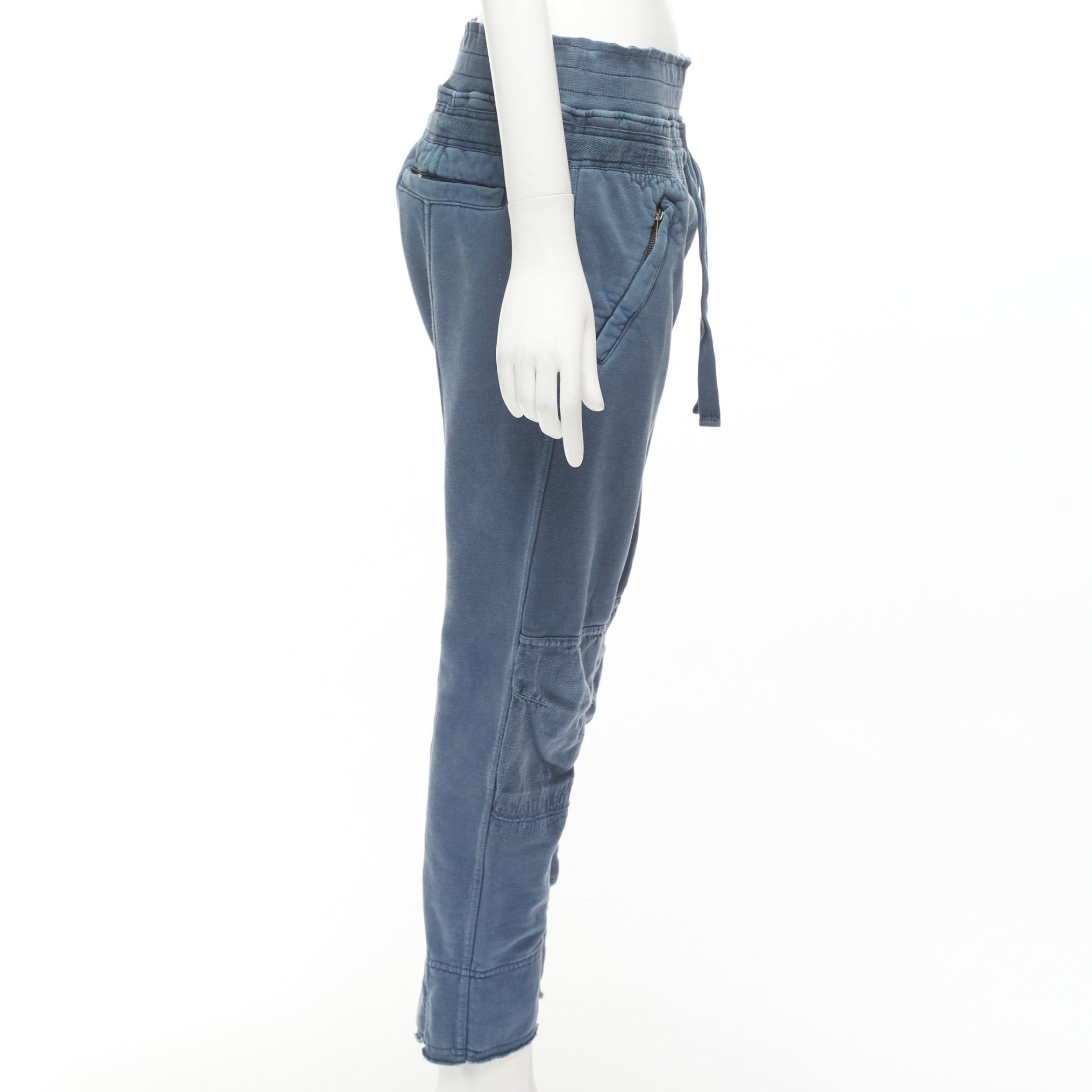 Haider Ackermann HAIDER ACKERMANN Perth blue washed fabric darted panelled back jogger pants XS Size US 28 / EU 44 - 4 Thumbnail