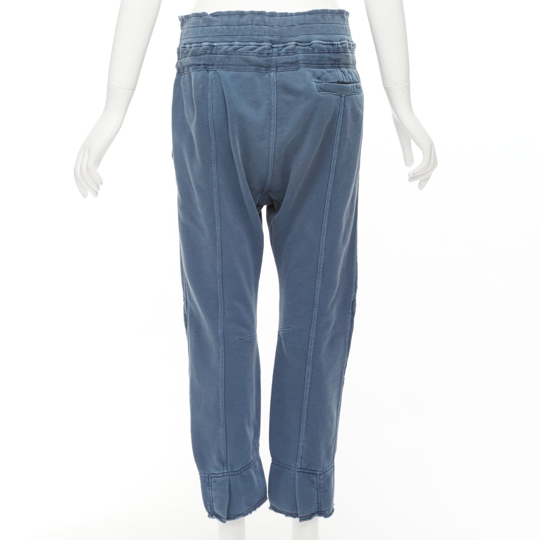 Haider Ackermann HAIDER ACKERMANN Perth blue washed fabric darted panelled back jogger pants XS Size US 28 / EU 44 - 5 Thumbnail