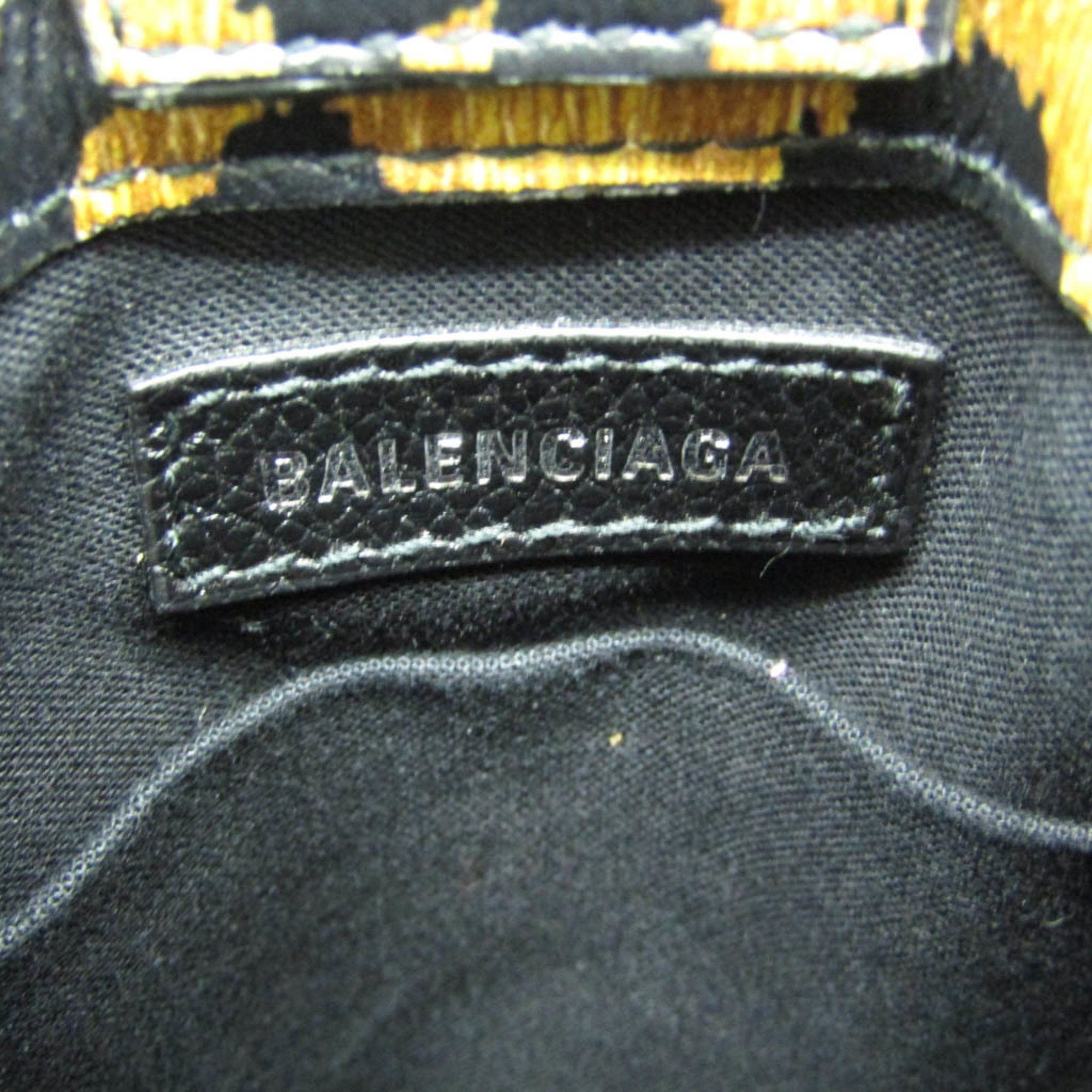 Balenciaga Balenciaga Shopping Phone Holder Shoulder Mini Bag Leopard Print 593826 Men,Women Leather Shoulder Bag Beige,Black Size ONE SIZE - 12 Thumbnail