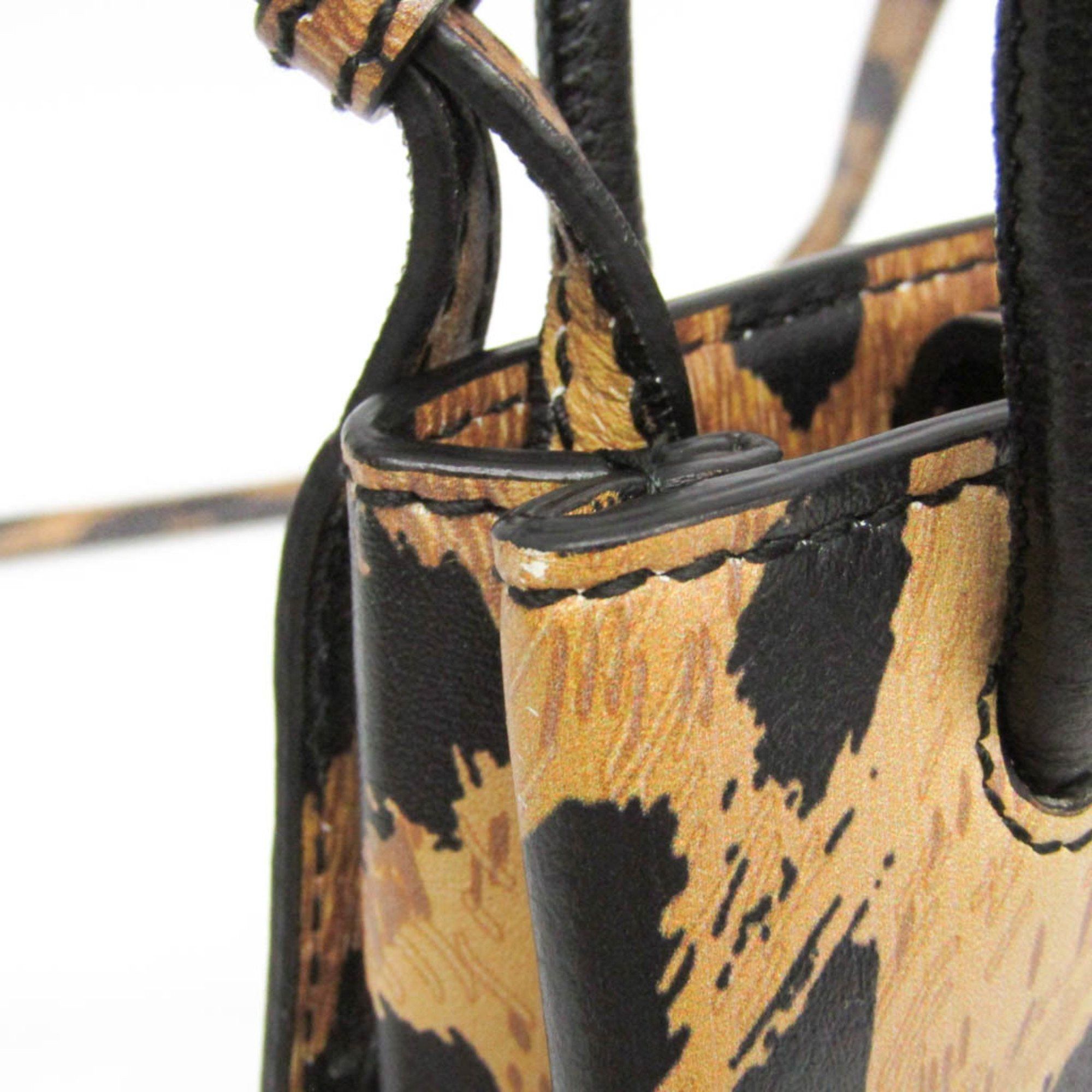 Balenciaga Balenciaga Shopping Phone Holder Shoulder Mini Bag Leopard Print 593826 Men,Women Leather Shoulder Bag Beige,Black Size ONE SIZE - 6 Thumbnail