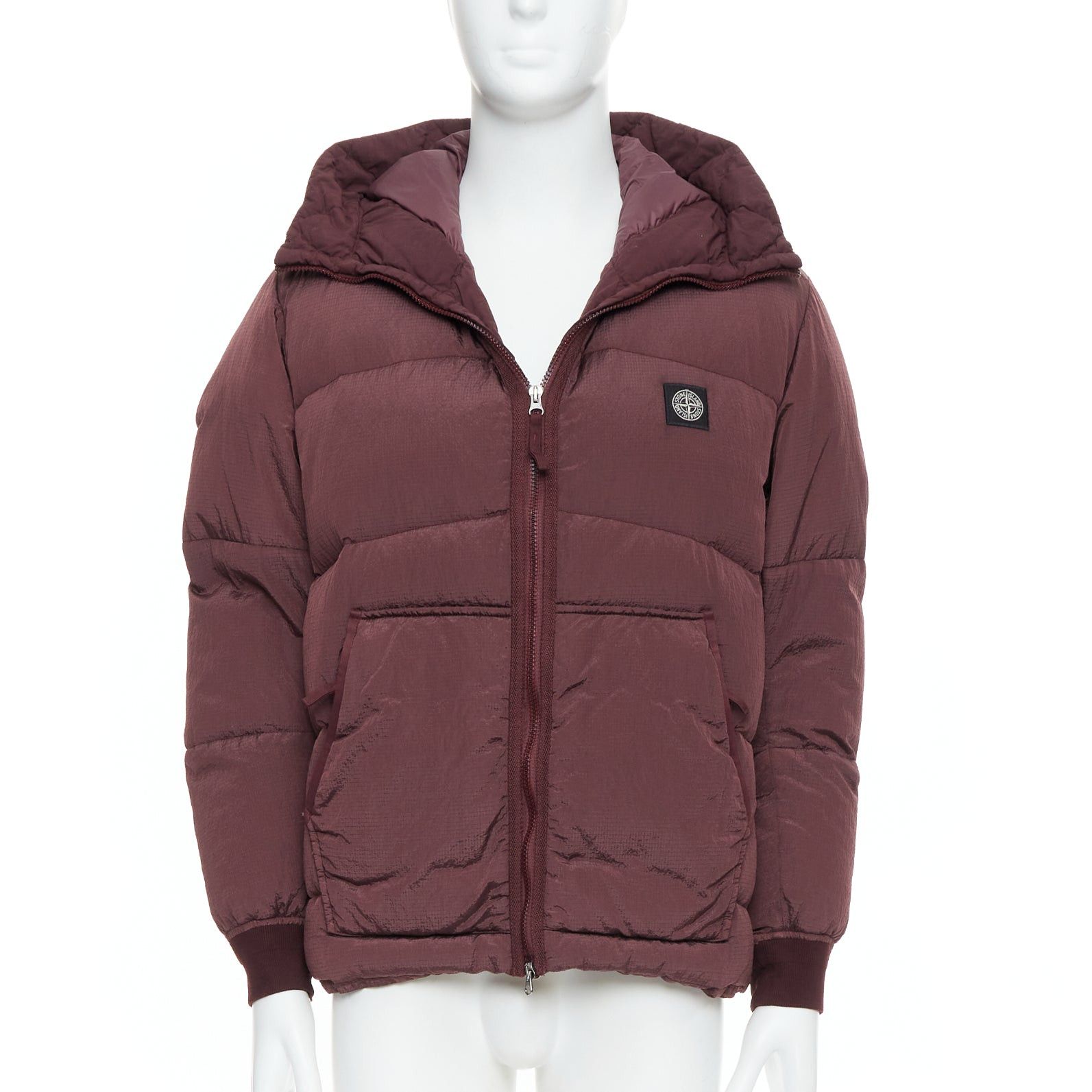 Stone Island STONE ISLAND purple nylon black logo duck down padded puffer jacket M Size US M / EU 48-50 / 2 - 3 Thumbnail