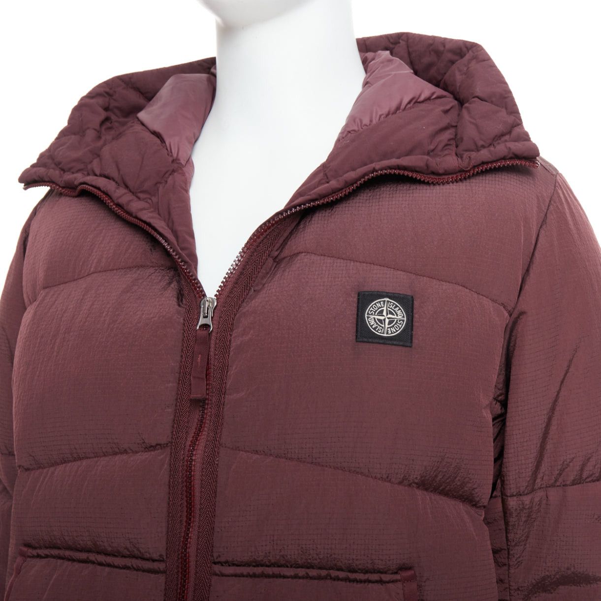 Stone Island STONE ISLAND purple nylon black logo duck down padded puffer jacket M Size US M / EU 48-50 / 2 - 2 Thumbnail